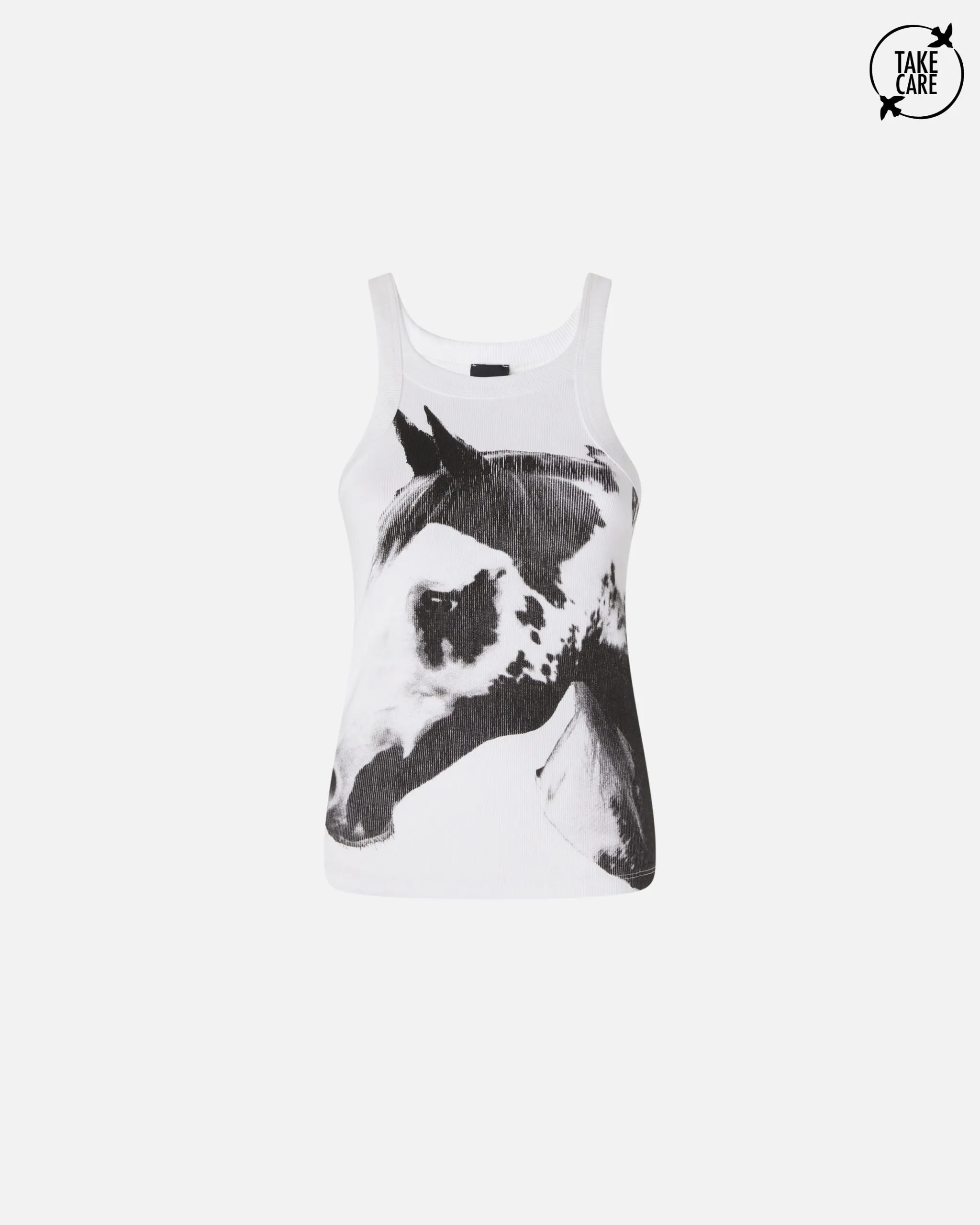 Reimagine pinko x ribbed tank top with crotch print patrick mcdowell Rayé