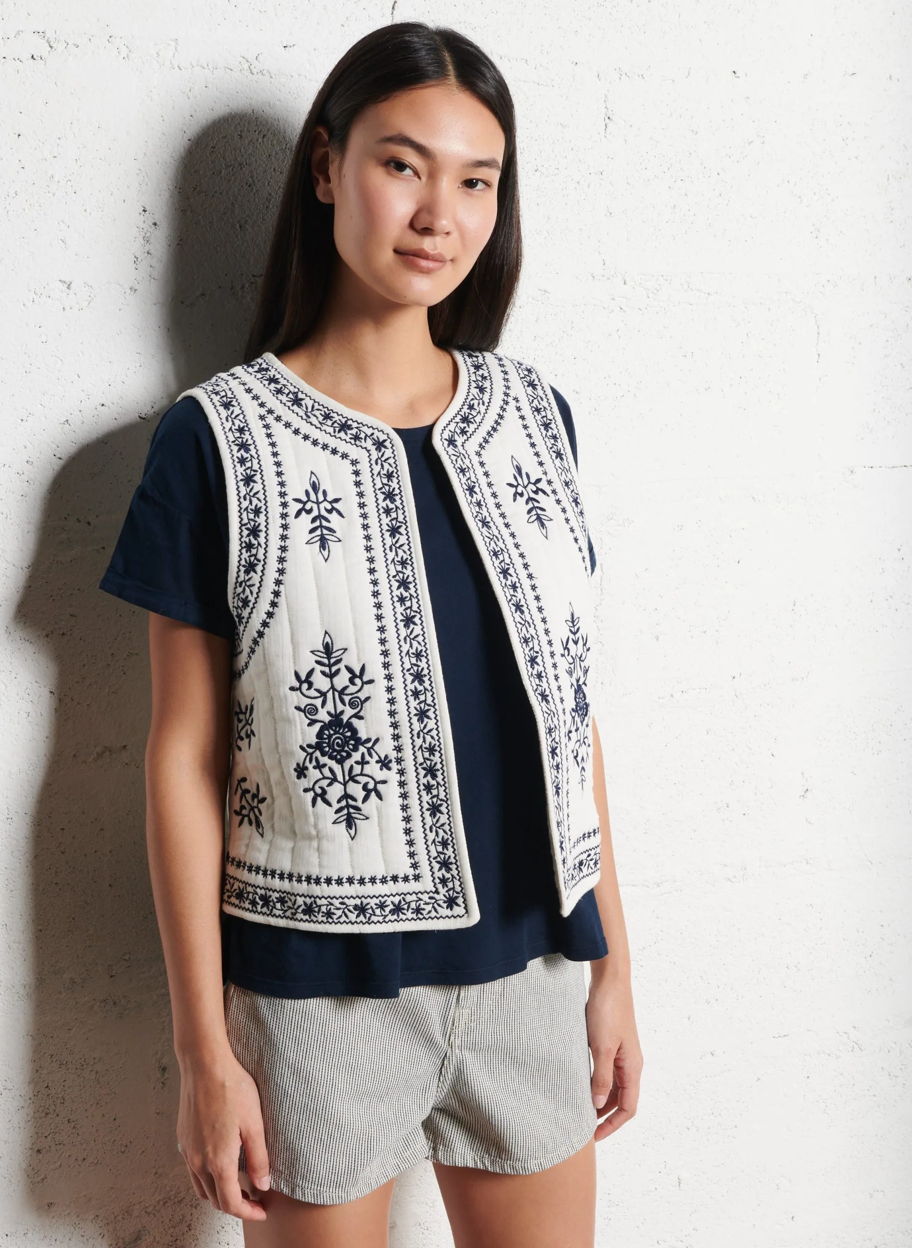 Veste droite en coton Blanc GAMIA