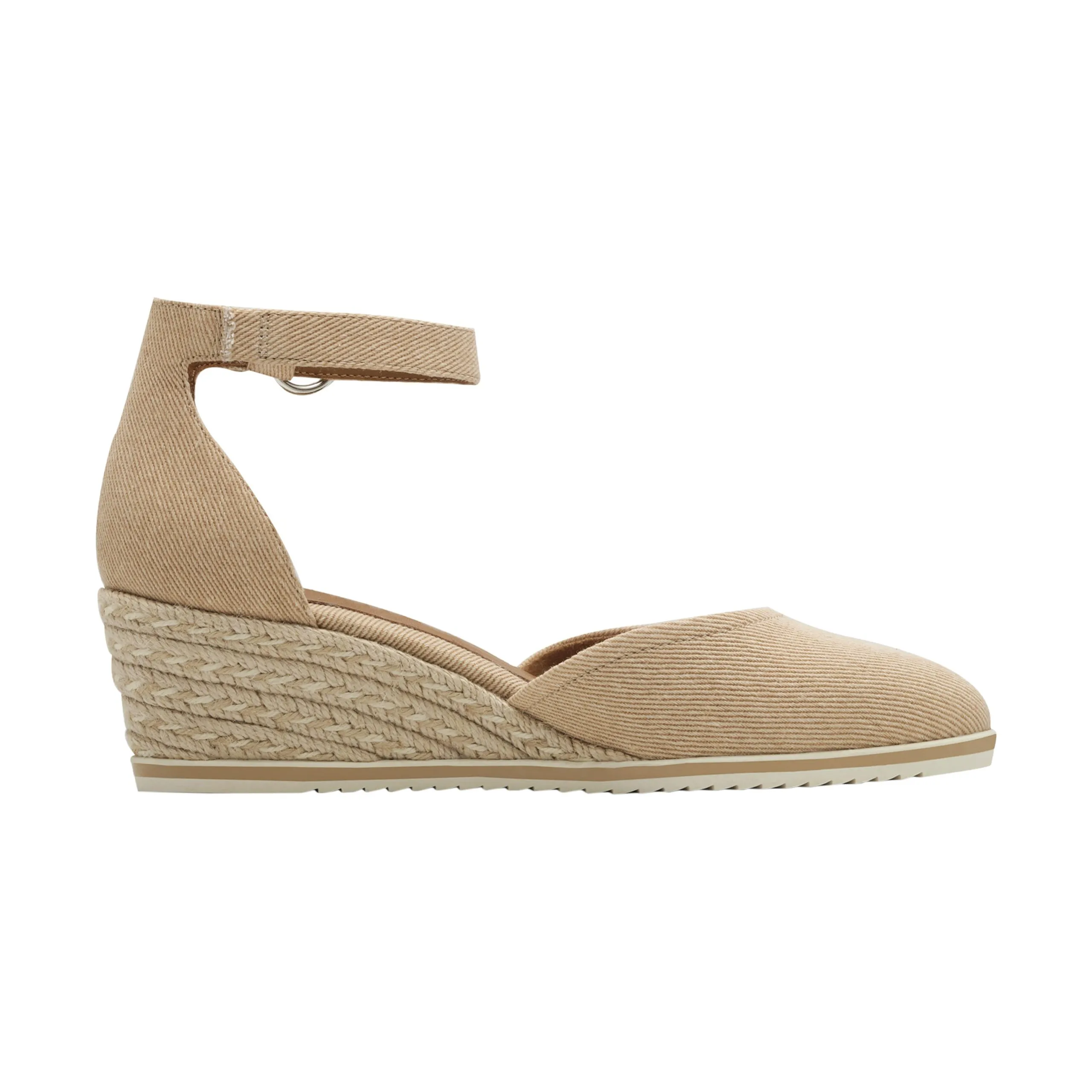 Sandale compensé à bride Marron