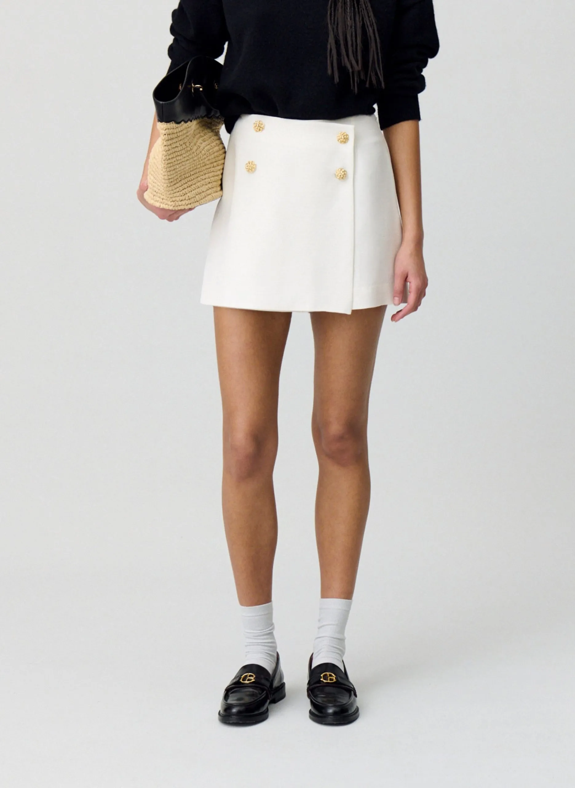 Jupe-short courte Beige