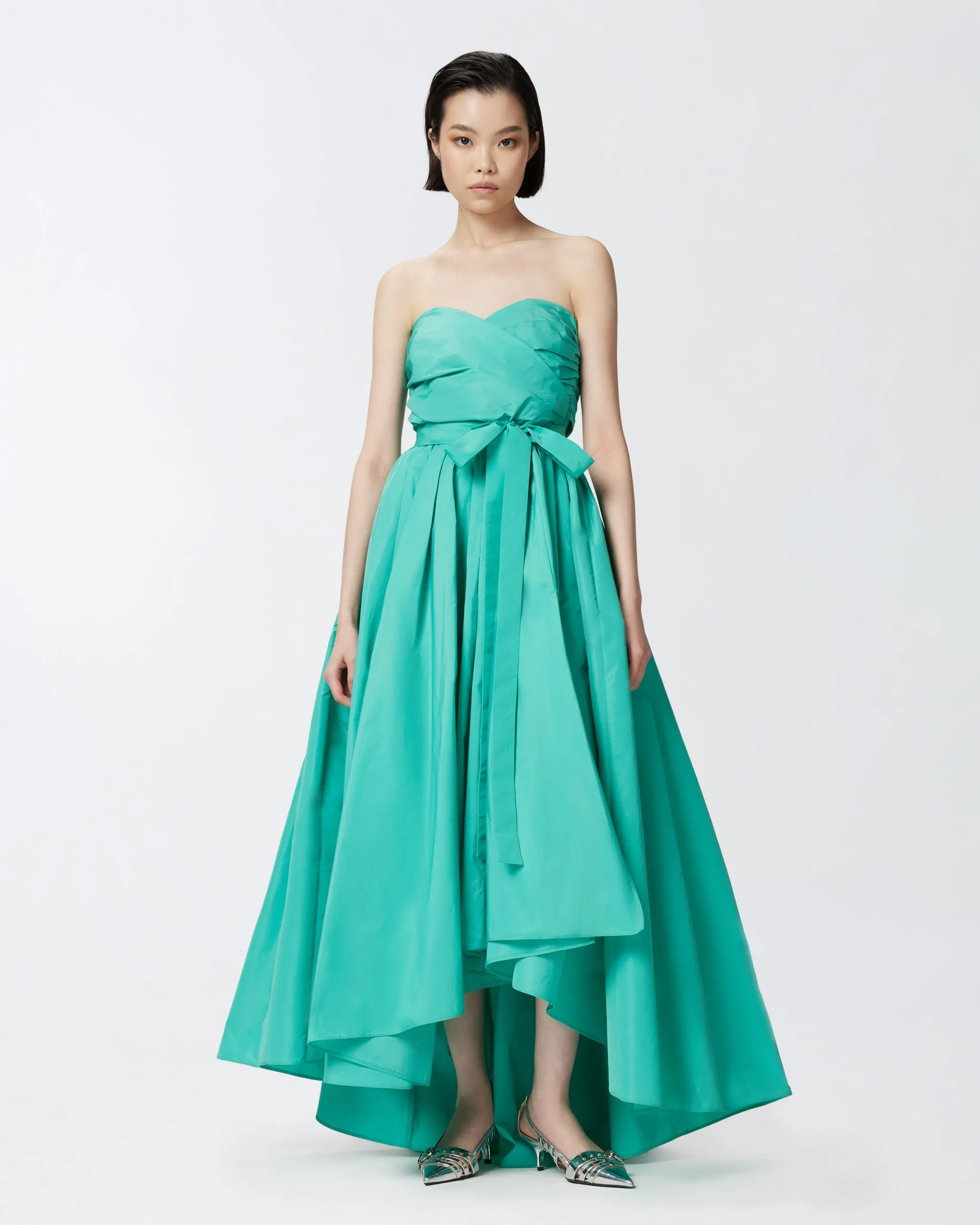 Robe de cérémonie à encolure cœur Vert