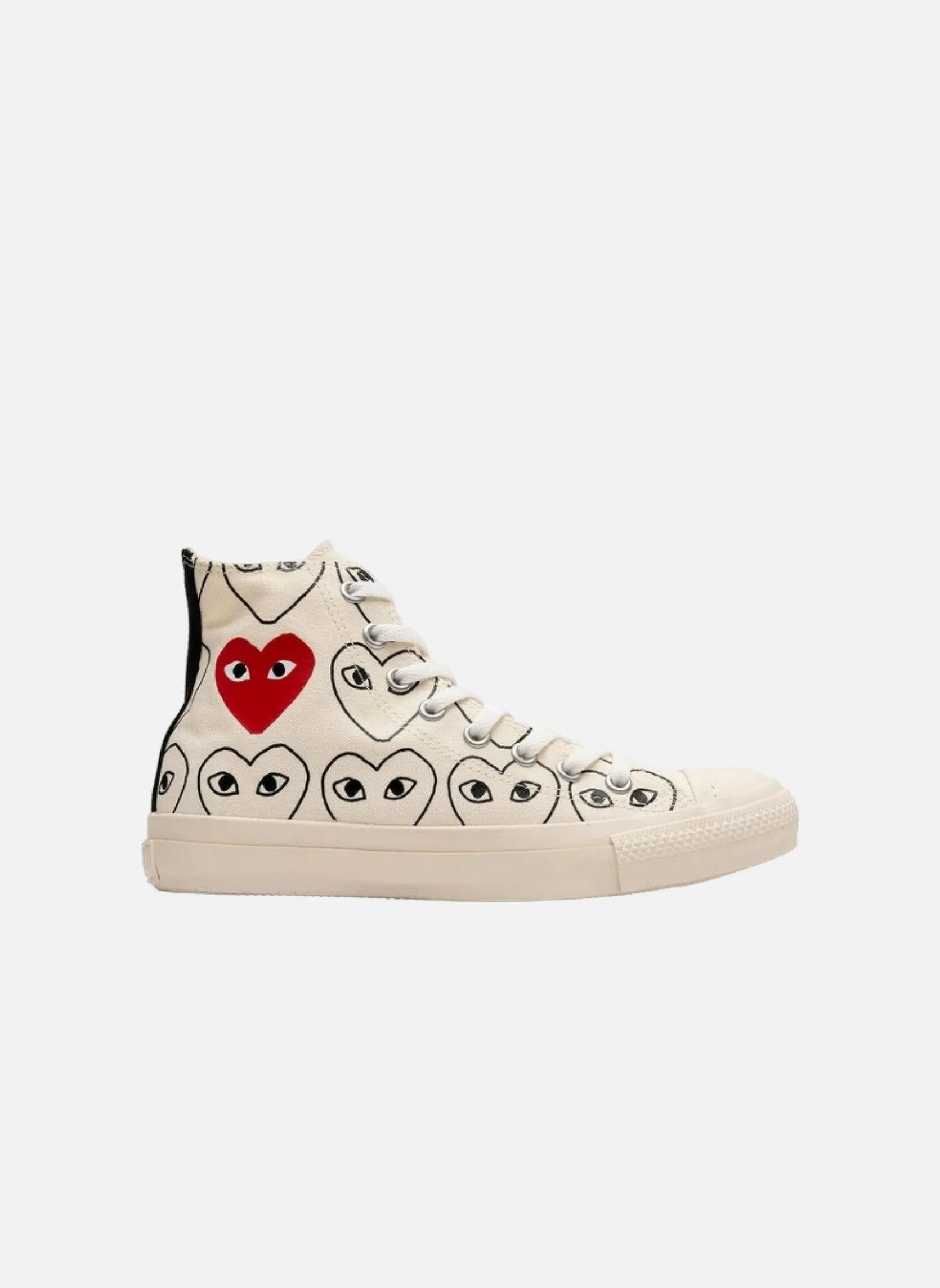 Converse comme des garçons white heart print Blanc CREAM/HEART PRINT PACK