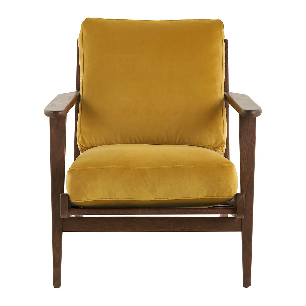 Fauteuil jules en velours - safran Jaune JULES