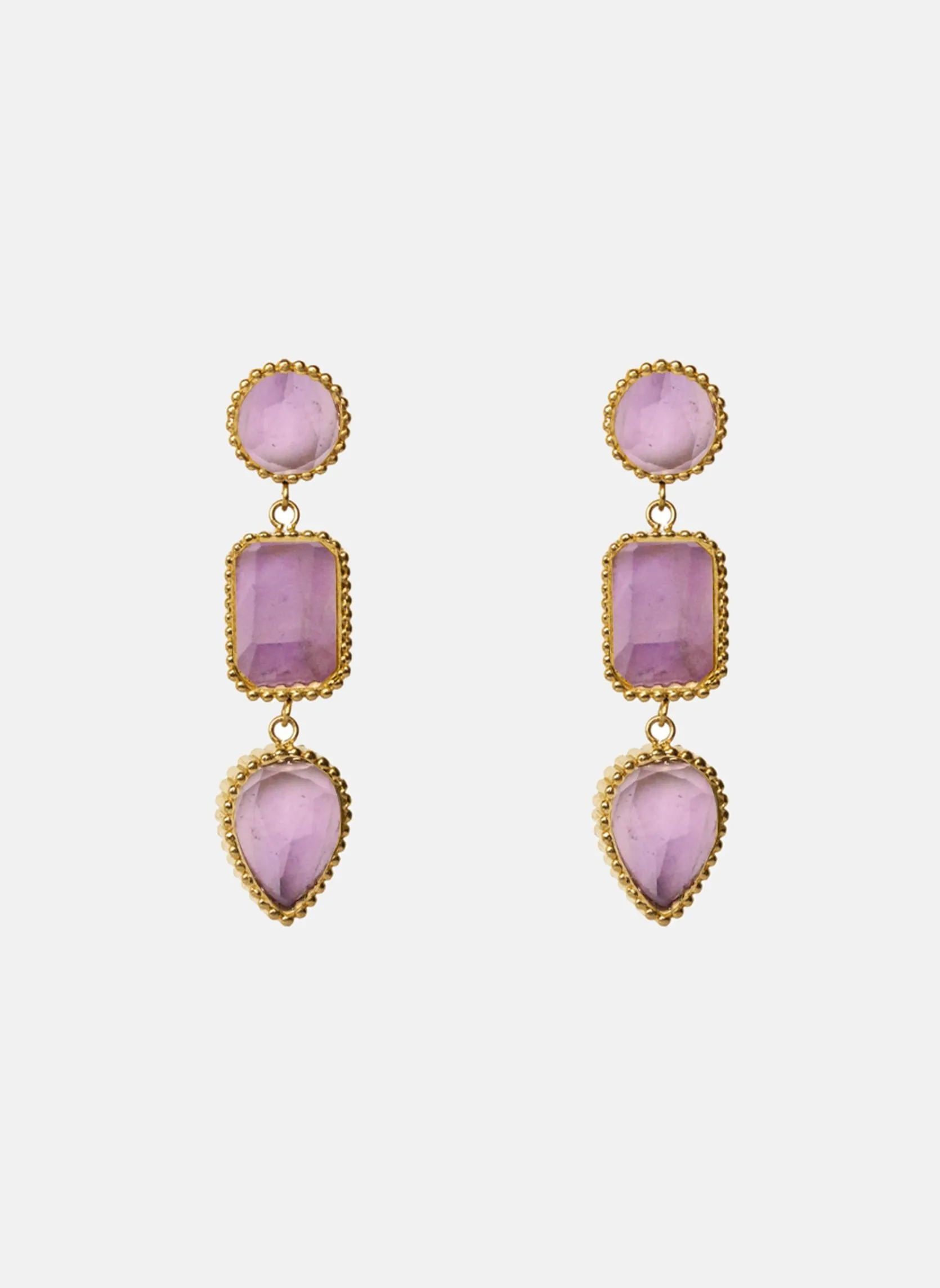 Boucles d'oreilles pendantes persephone Violet PERSEPHONE