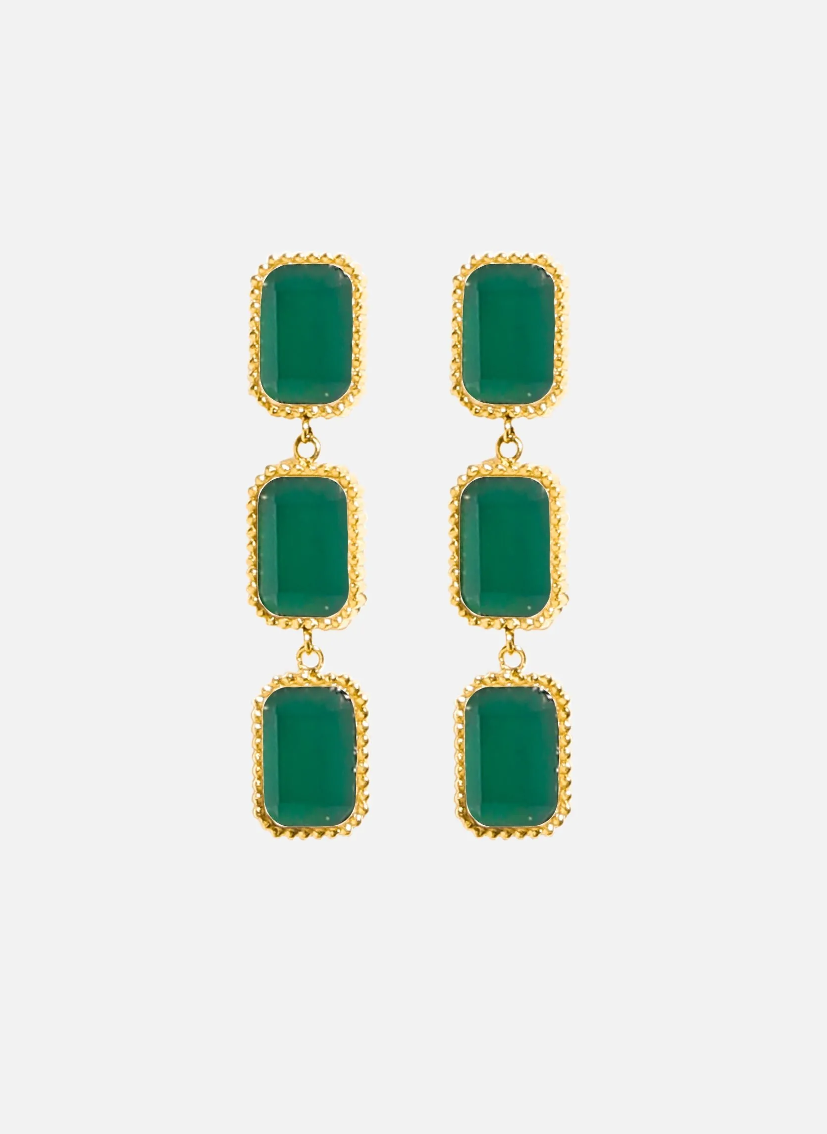 Boucles d'oreilles pendantes kleio Vert KLEIO