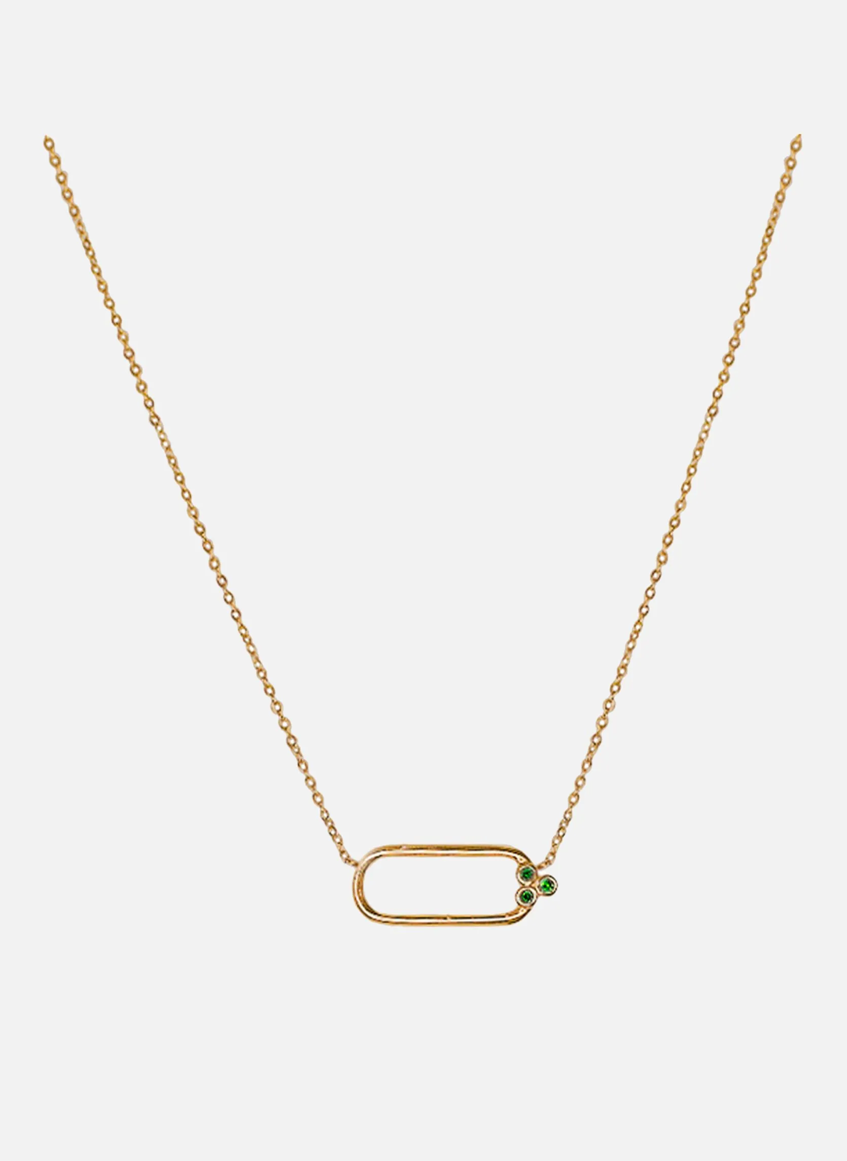 Collier chaîne circé Vert CIRCE