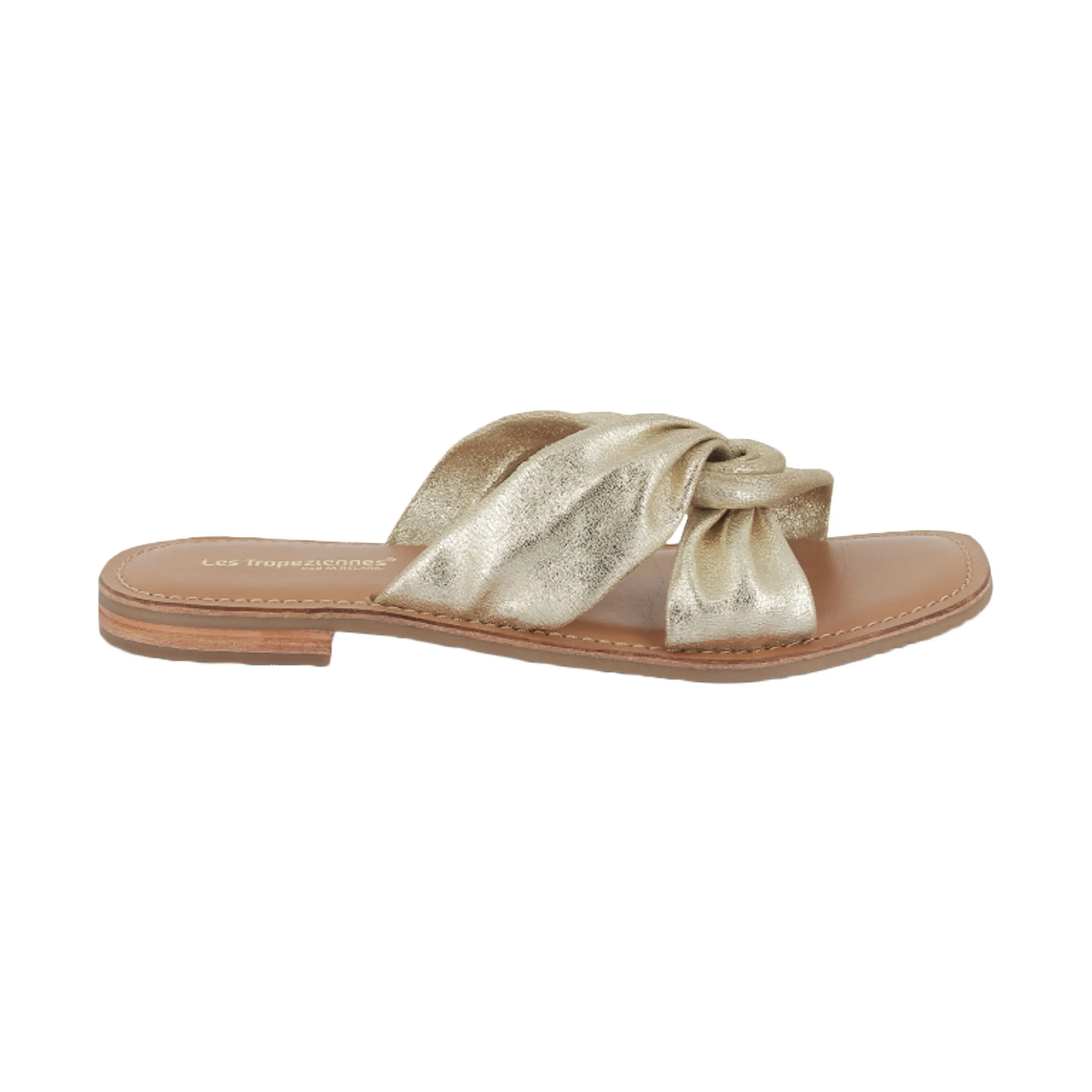 Sandales cuir par m.belarbi hirok Doré