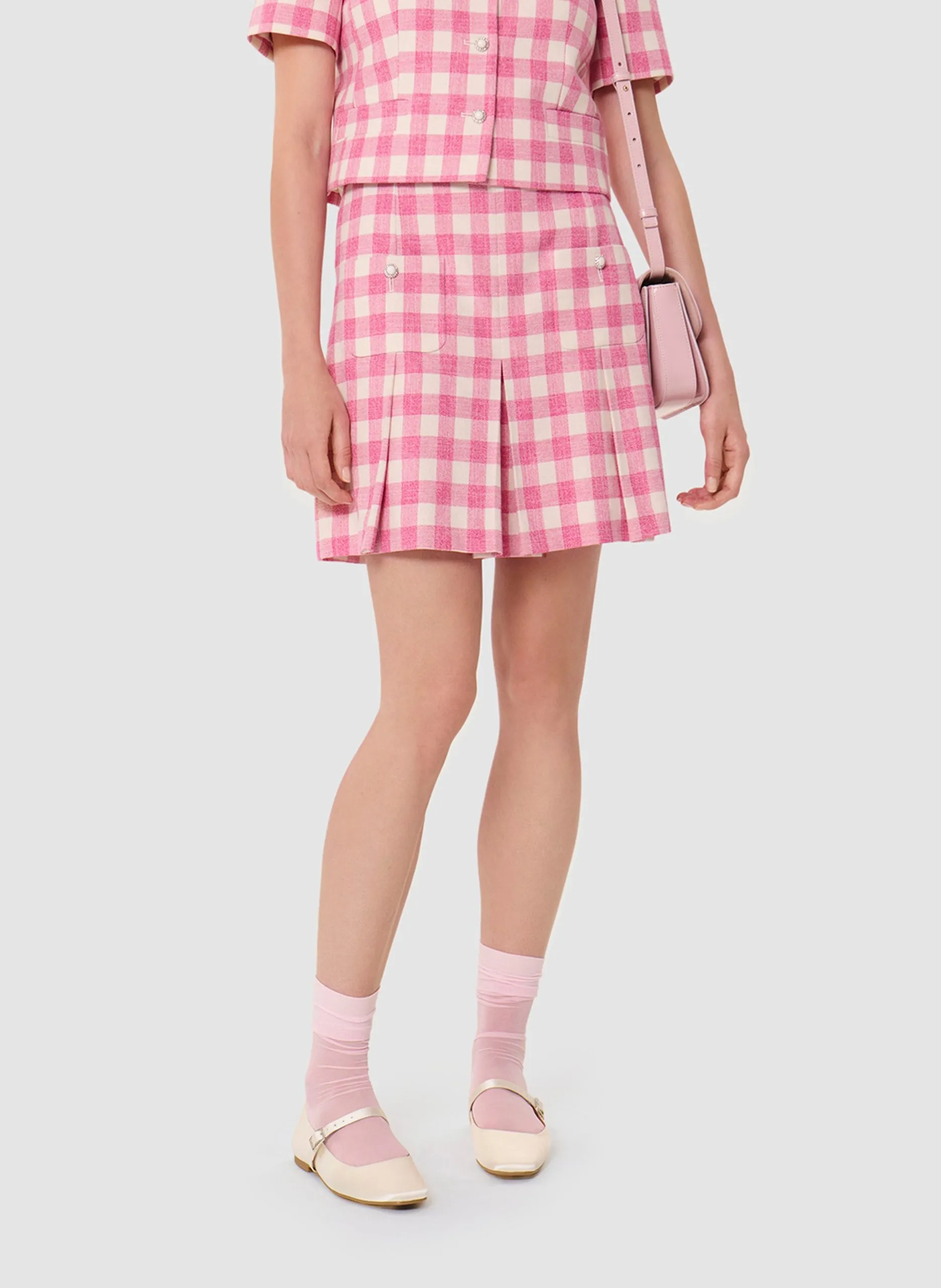 Jupe courte carreaux de vichy Rose JOSEF