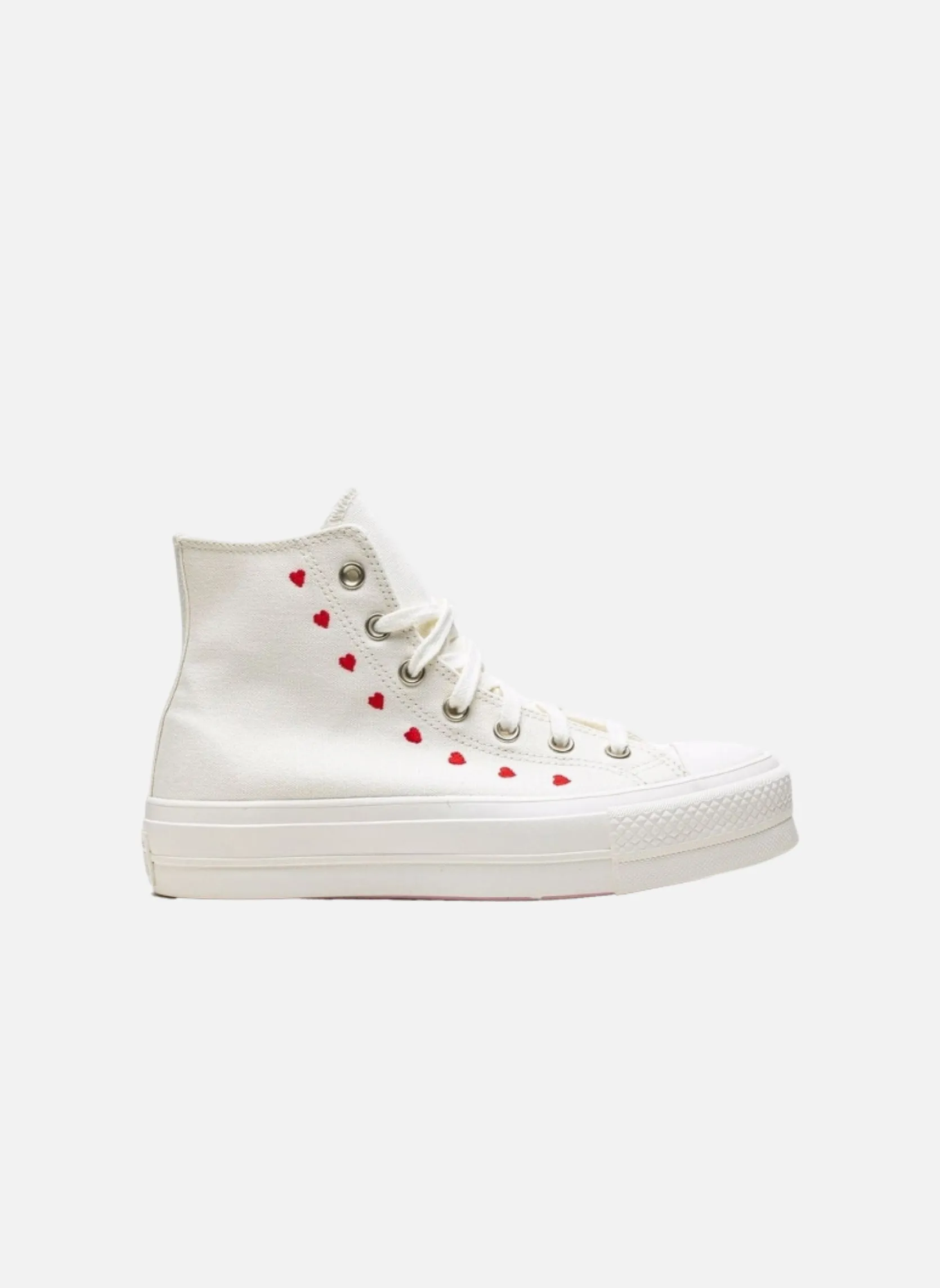 Baskets chuck taylor all-star Blanc LIFT HI WHITE RED