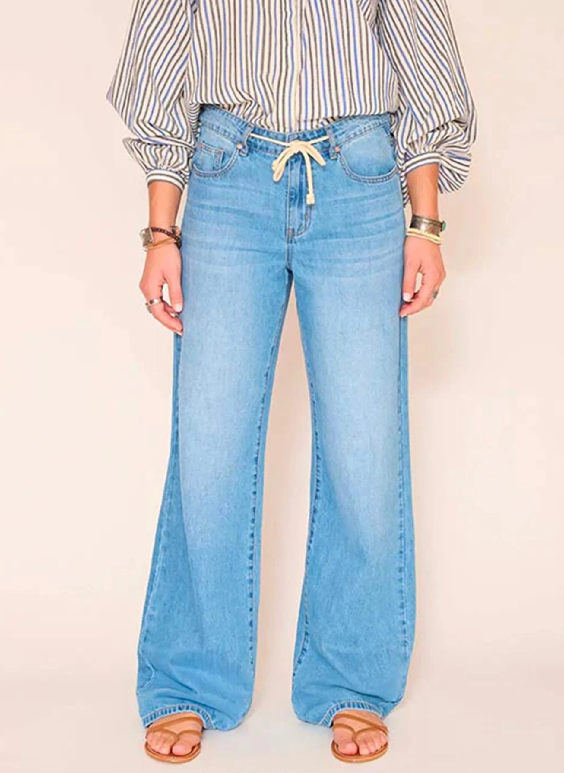 Jean large en coton mélangé Bleu THE CRAWFORD SHIBUYA