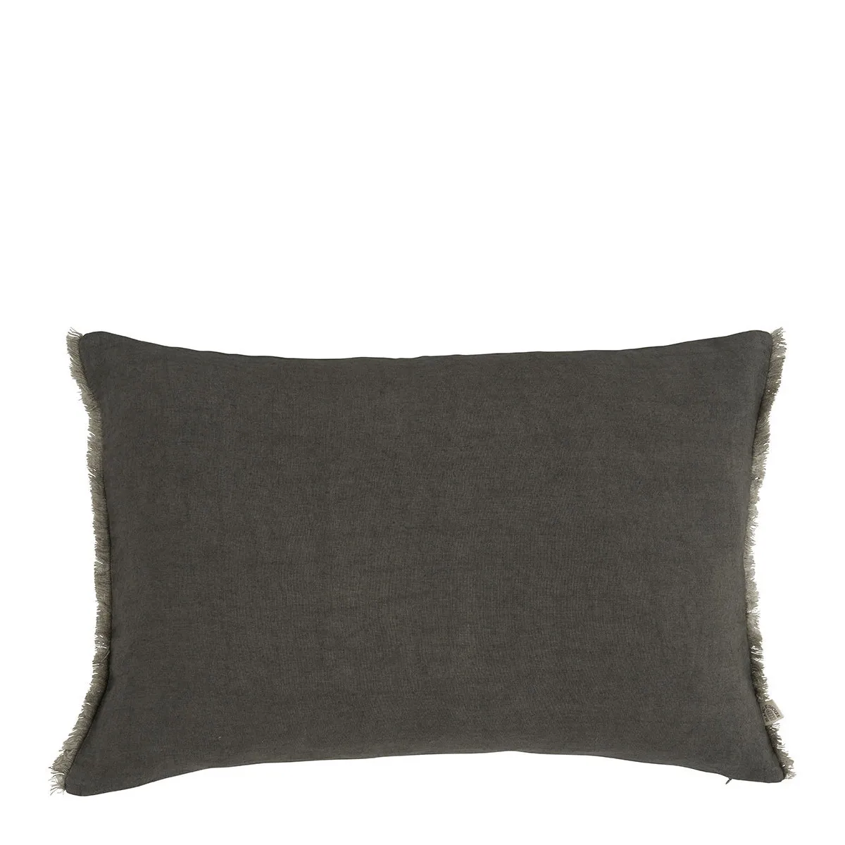 Housse de coussin chloé en lin lavé - gris charbon - 60 x 40 cm Gris CHLOÉ