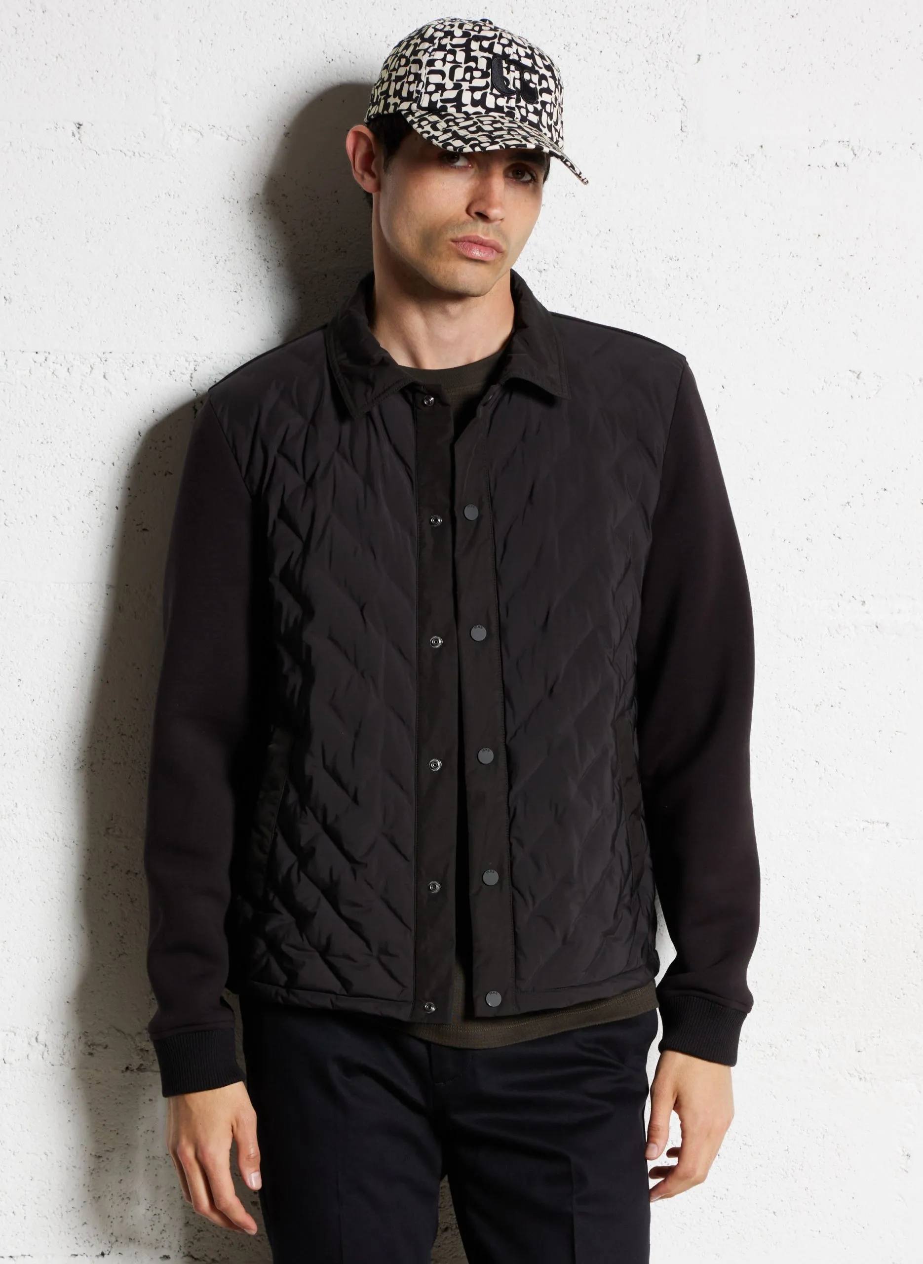 Sous-doudoune bi-matière Noir