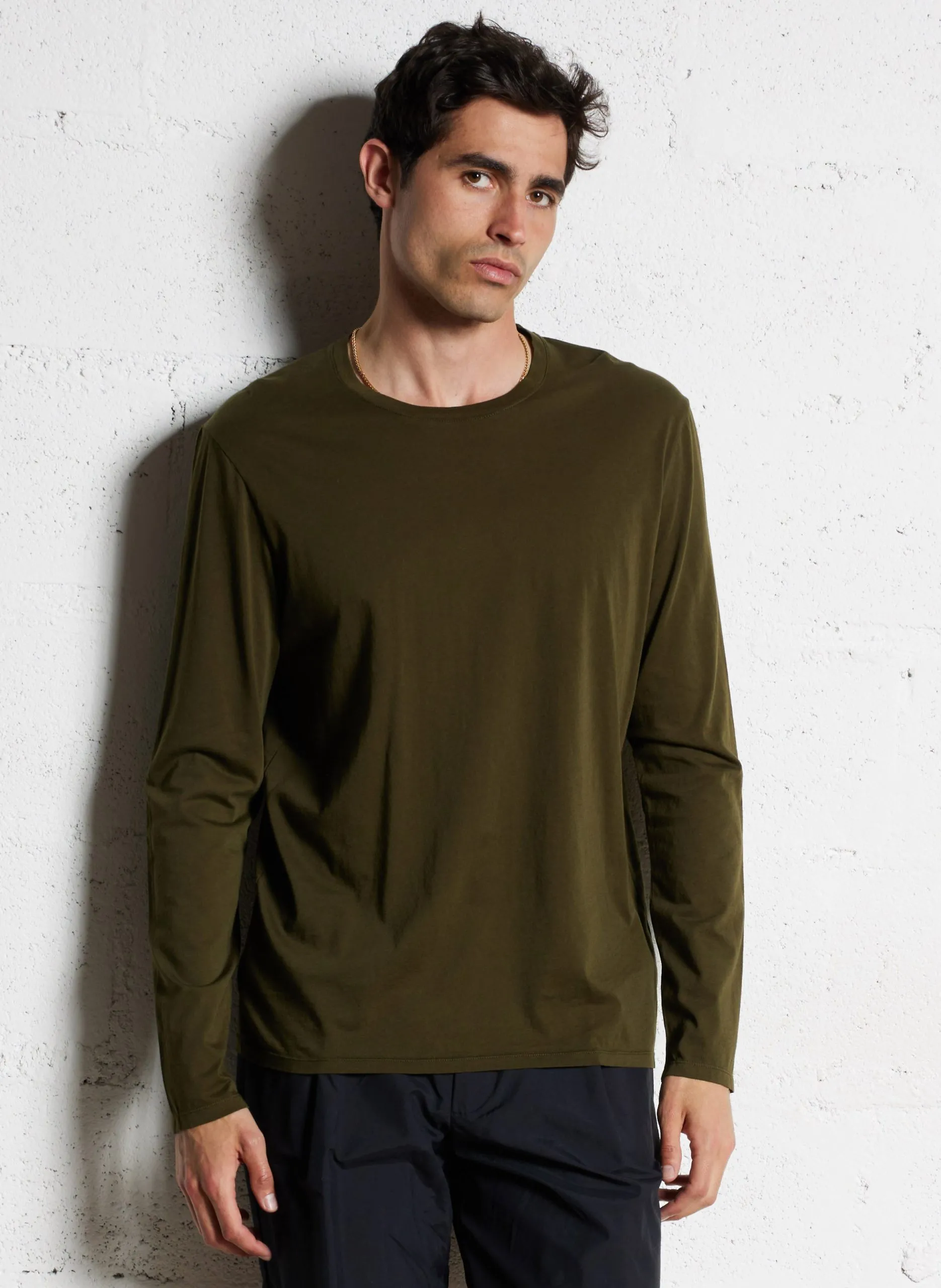 Tee-shirt col rond regular-fit en coton Vert DECATUR