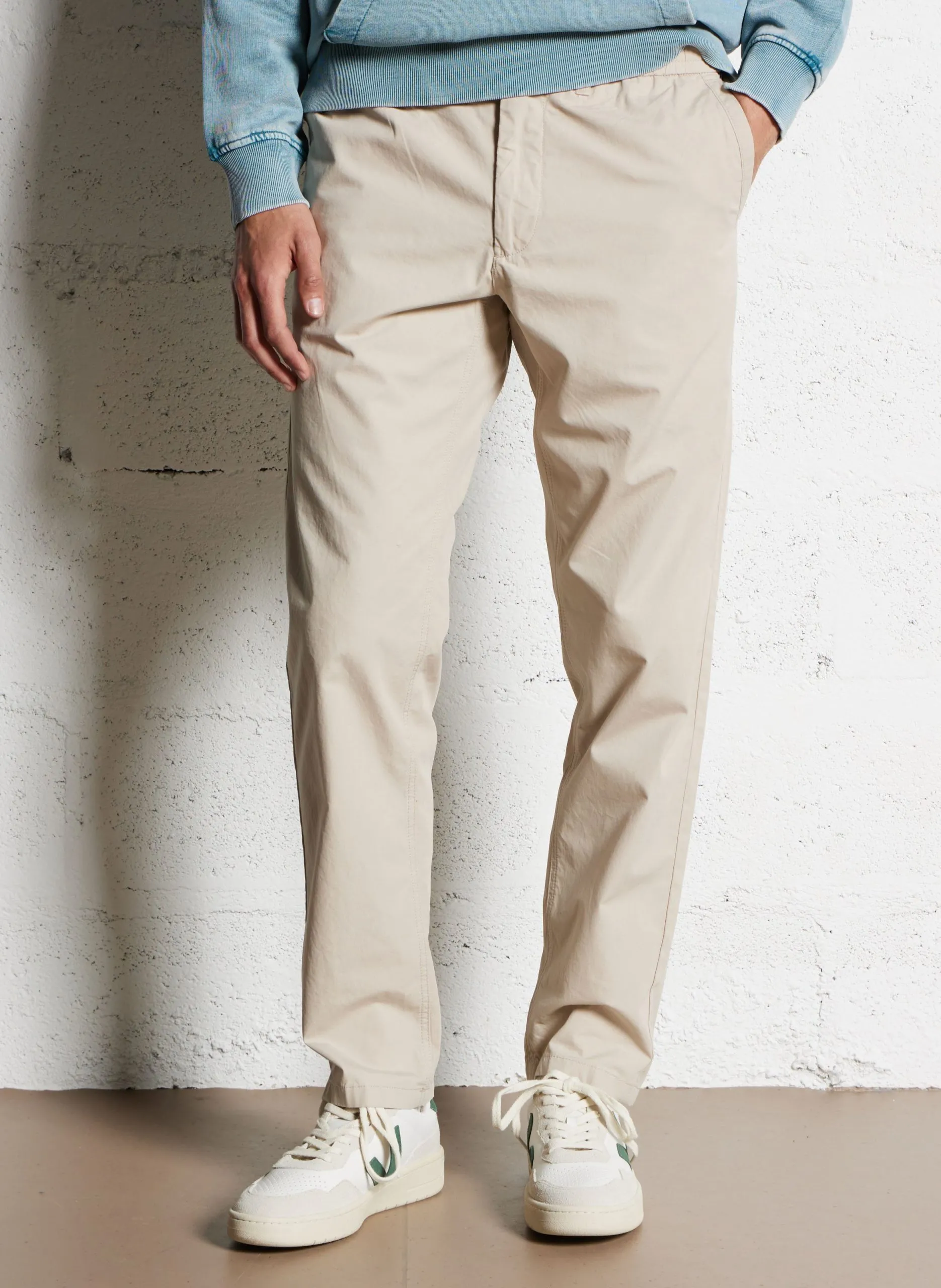 Pantalon droit en coton bio Beige TIM