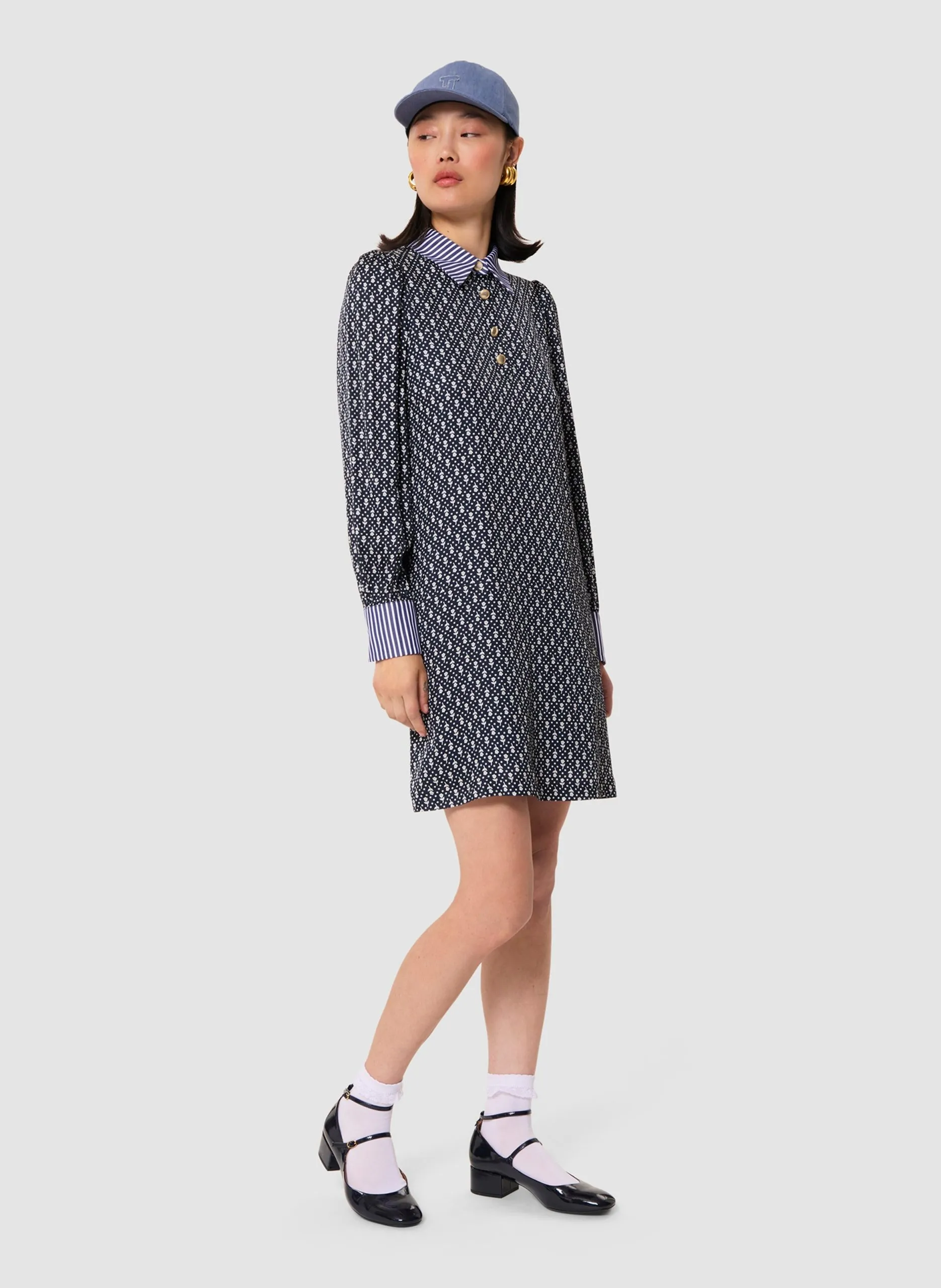 Robe courte col polo Bleu ROLFINO