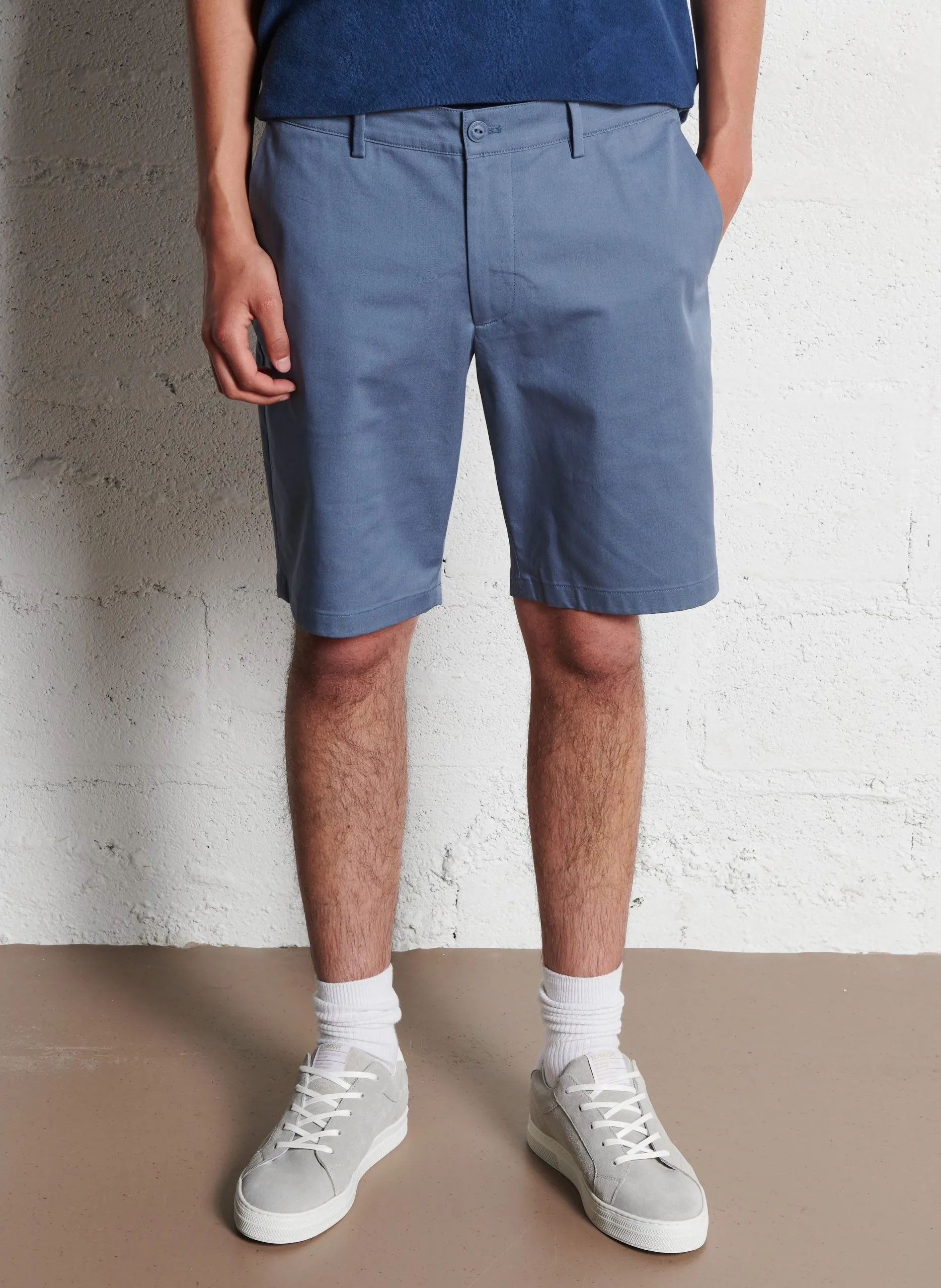 Bermuda droit en coton bio Bleu DUCK