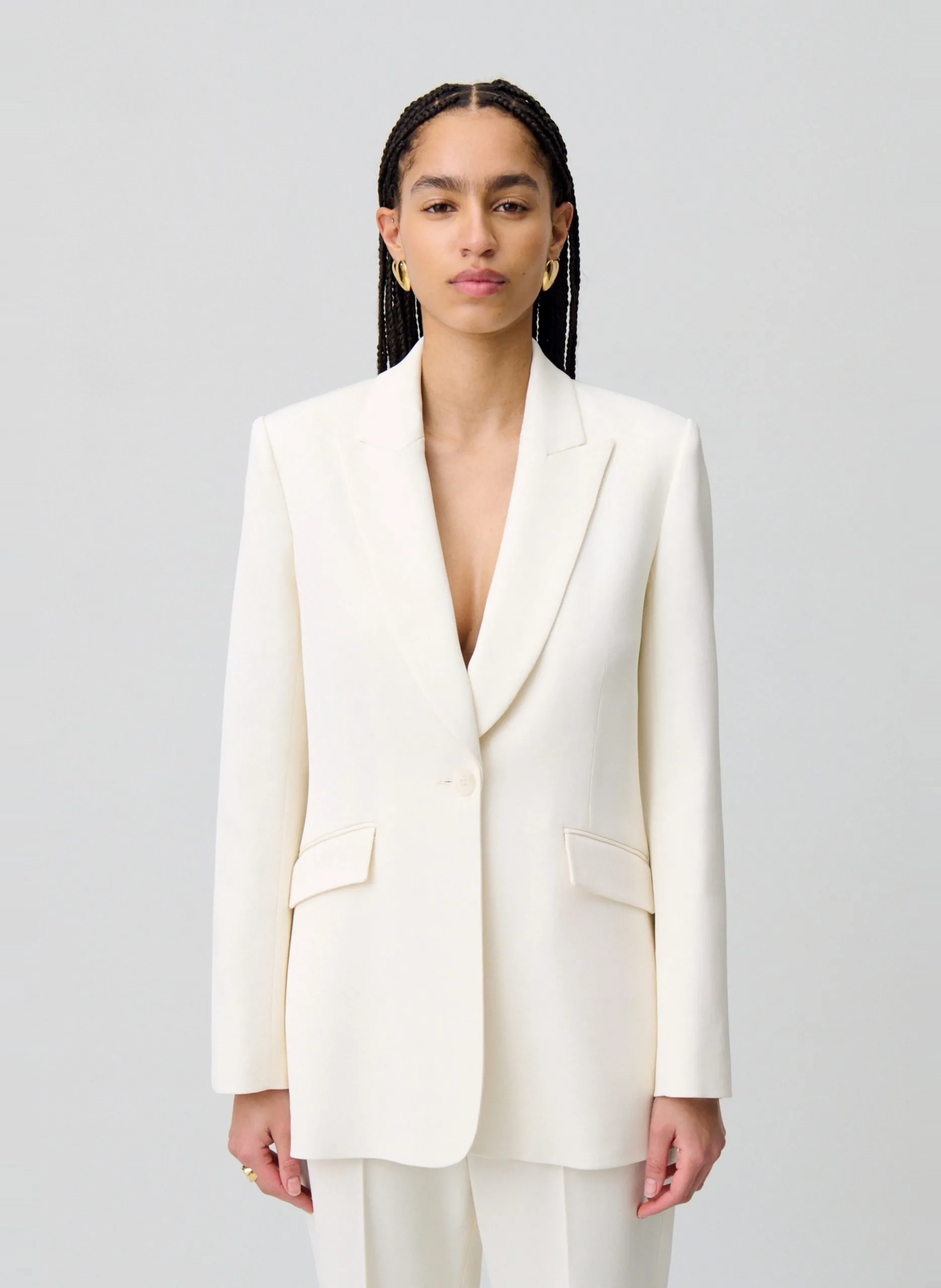 Veste col tailleur Blanc