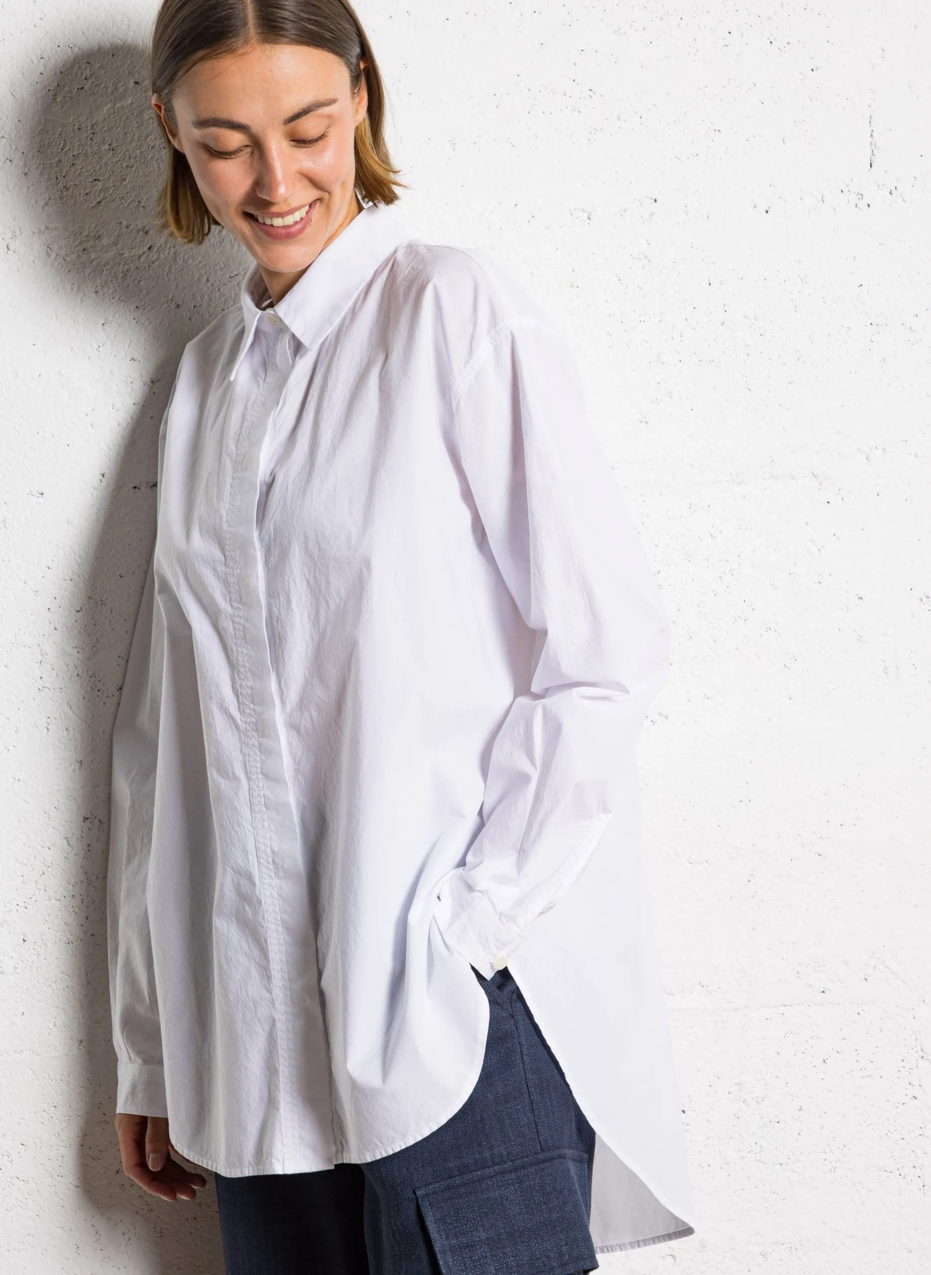 Chemise oversize en coton Blanc SHELBY