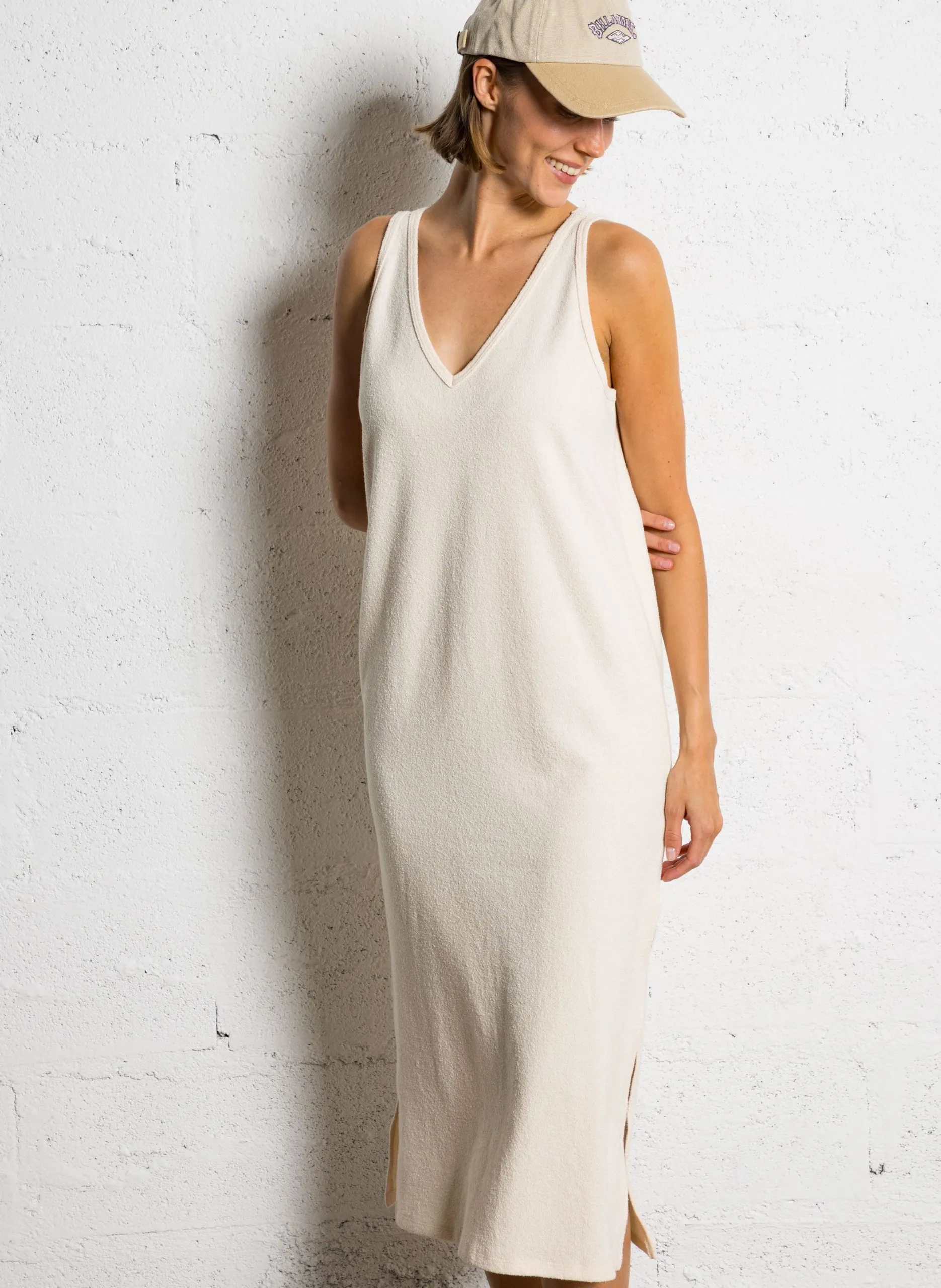 Robe longue en coton mélangé Blanc DIEGA