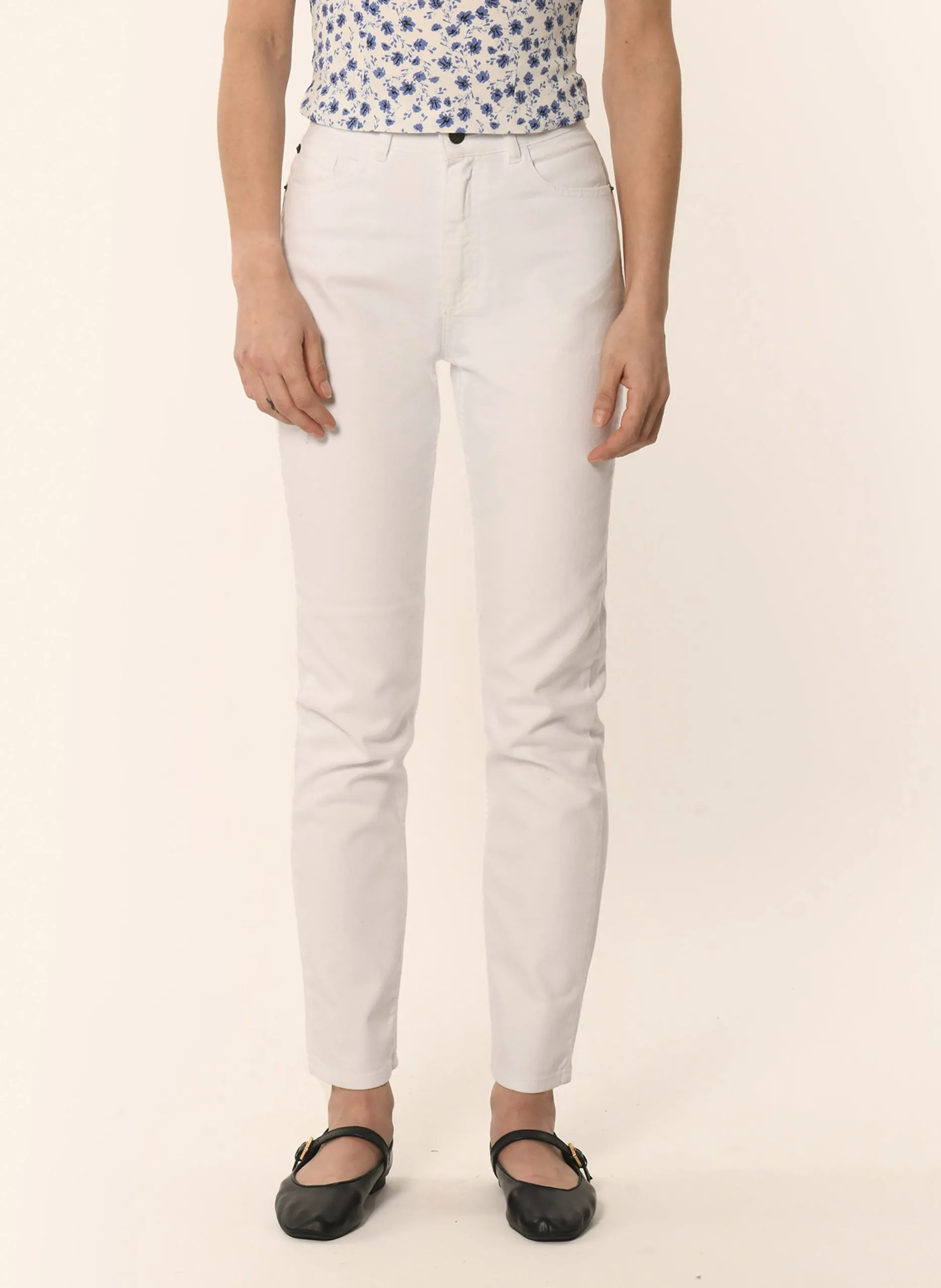 Jean droit Blanc ALEK