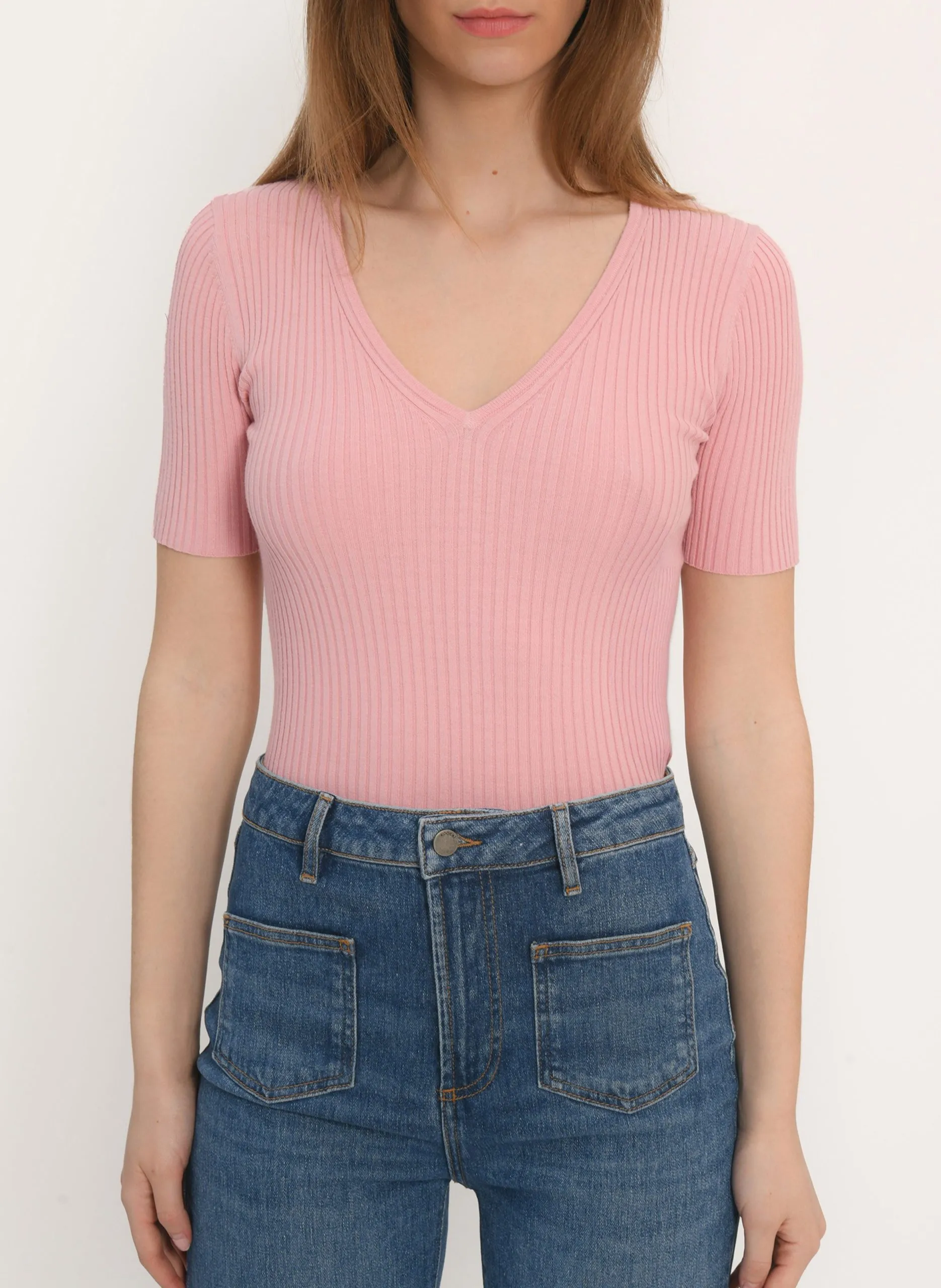 Pull col V Rose ABBY