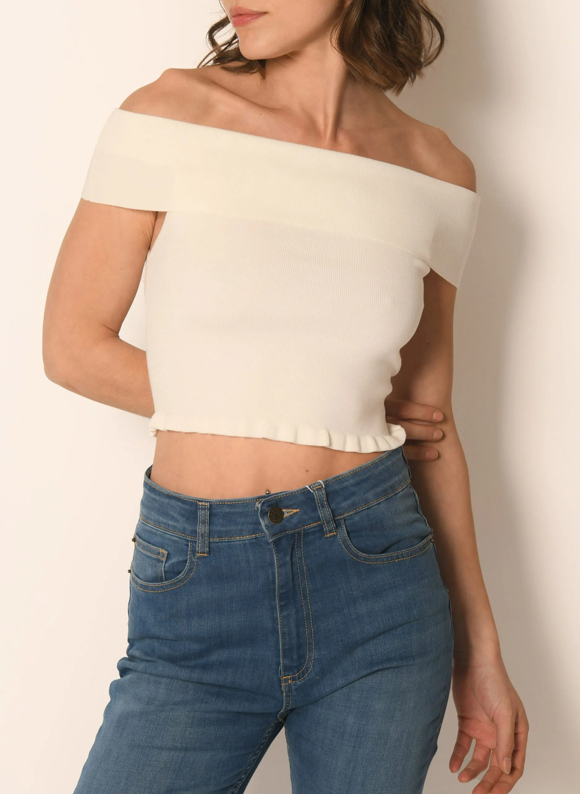 Top col bardot Blanc APOLLINE