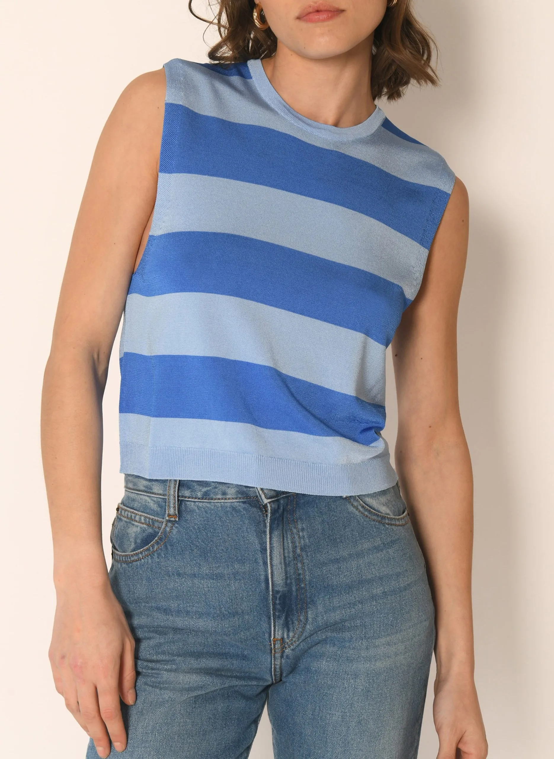 Pull droit col rond Bleu ATHENA