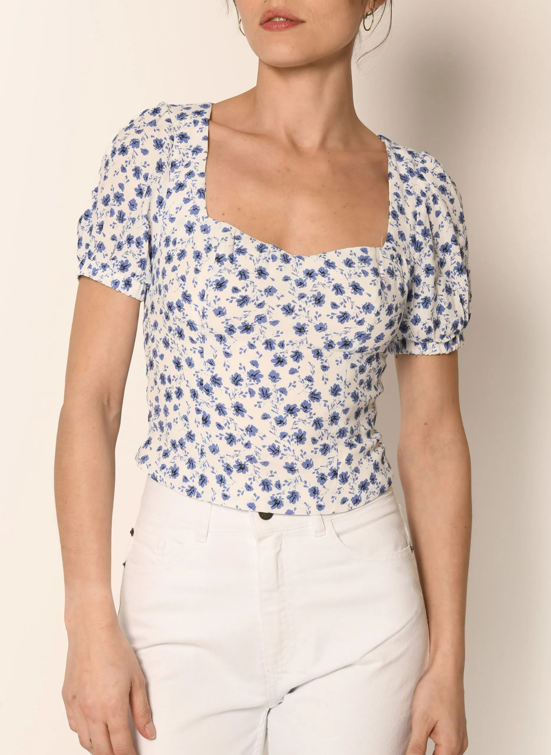 Top court cintré Bleu ALIZEE