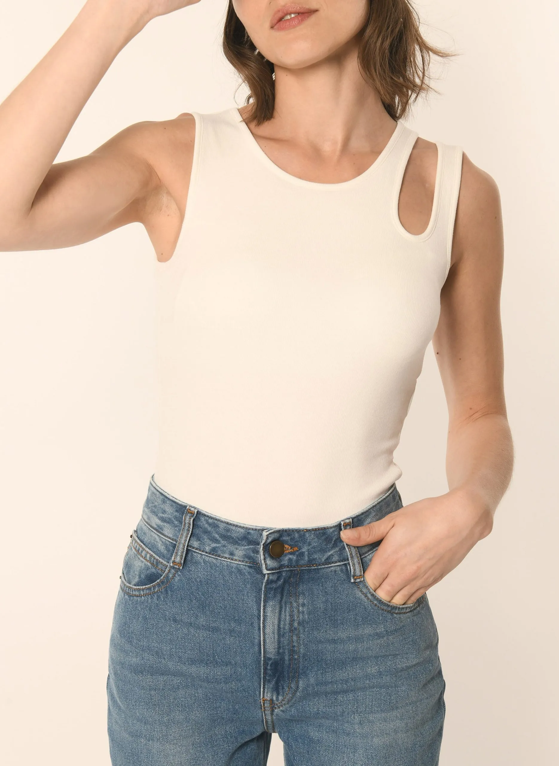 Débardeur ajusté Blanc ALLENA