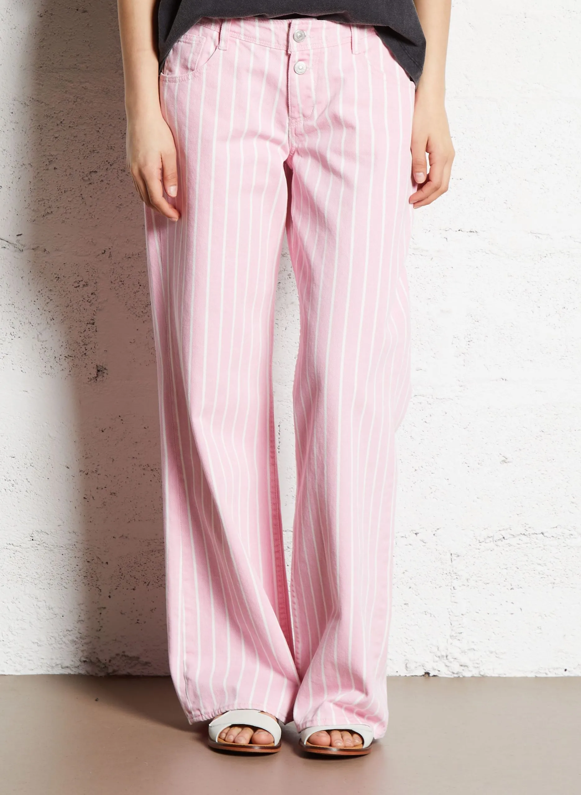 Jean large en coton Rose LAURYN