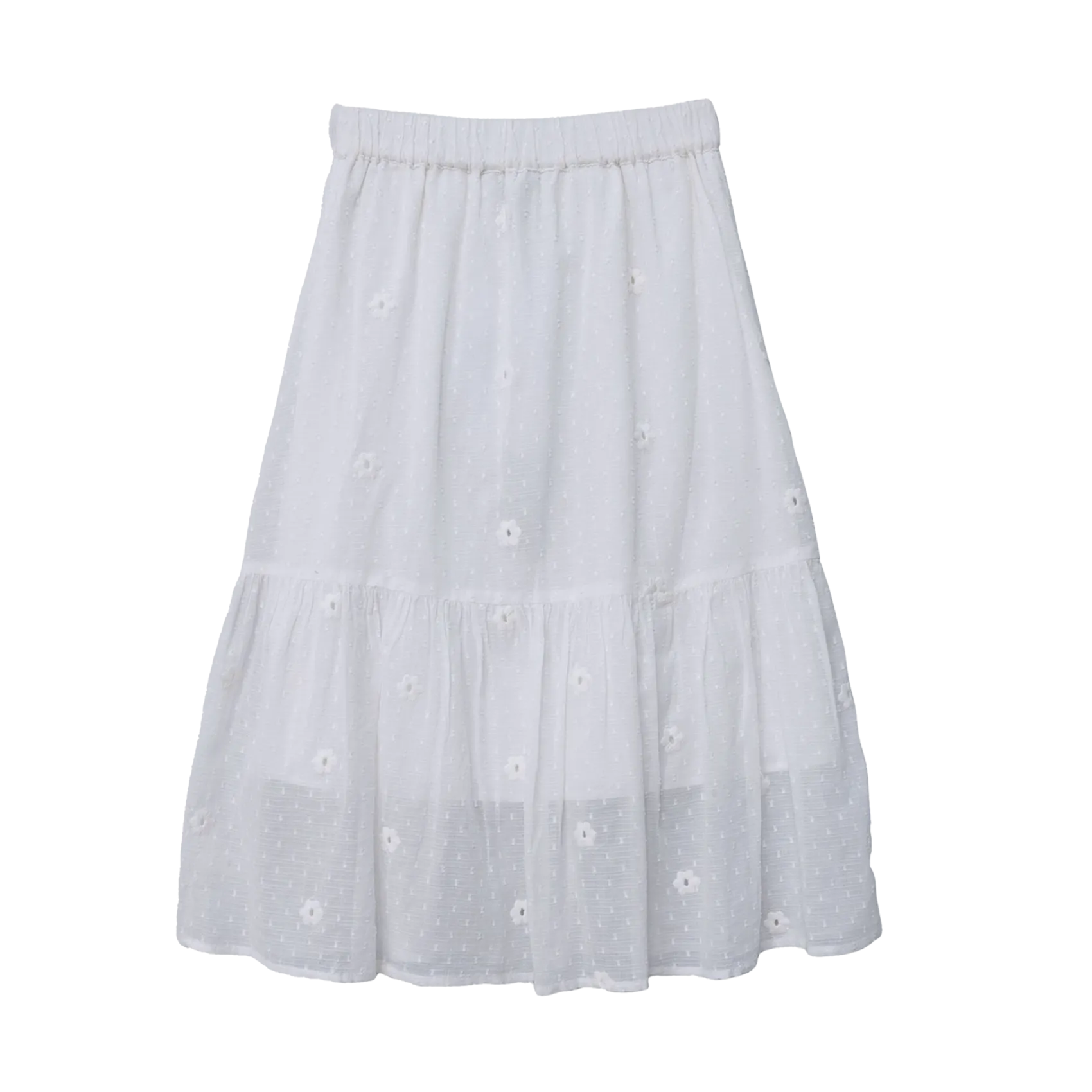 Jupe longue évasée jacquard Blanc