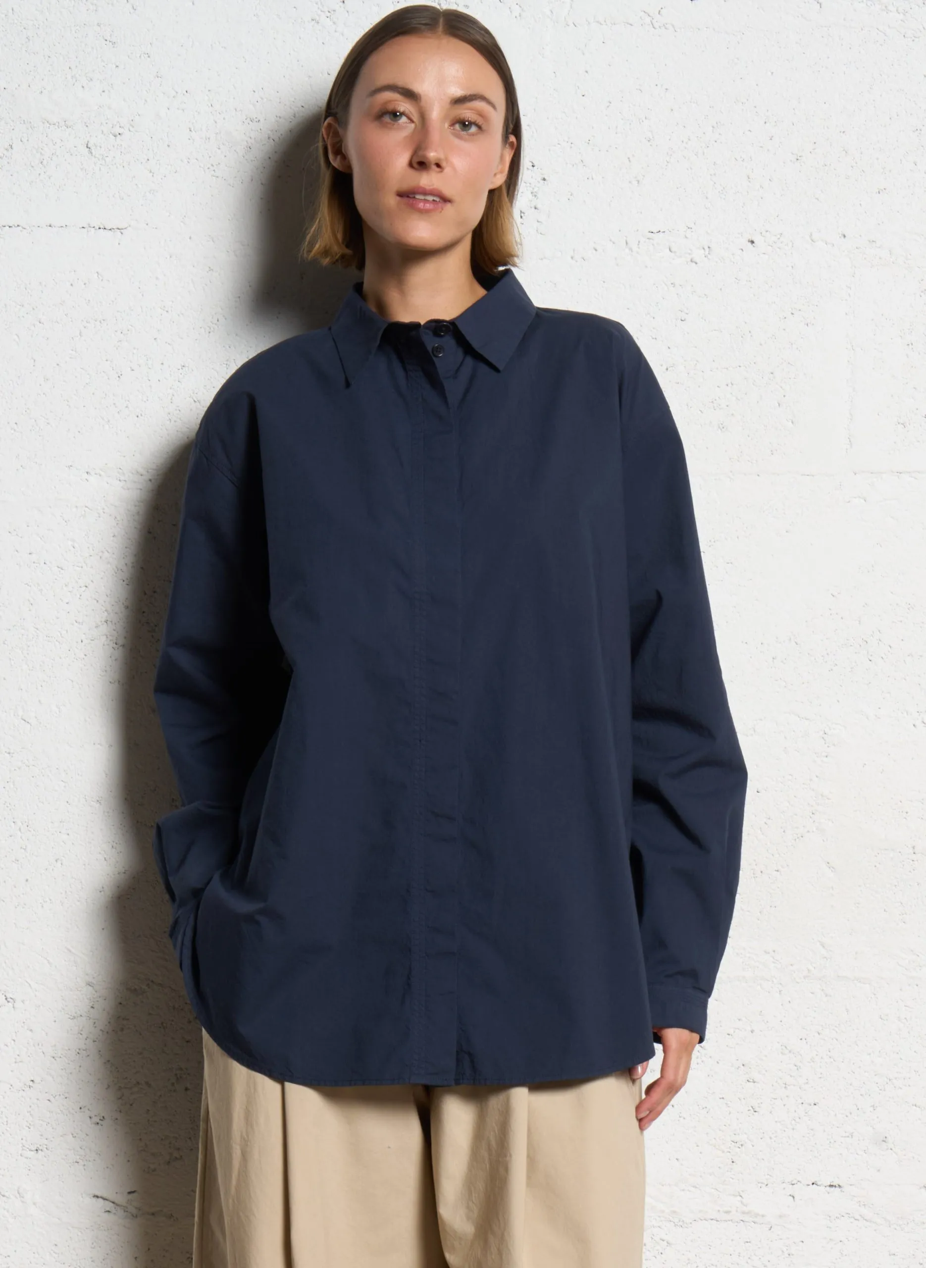 Chemise oversize en coton Bleu SHELBY