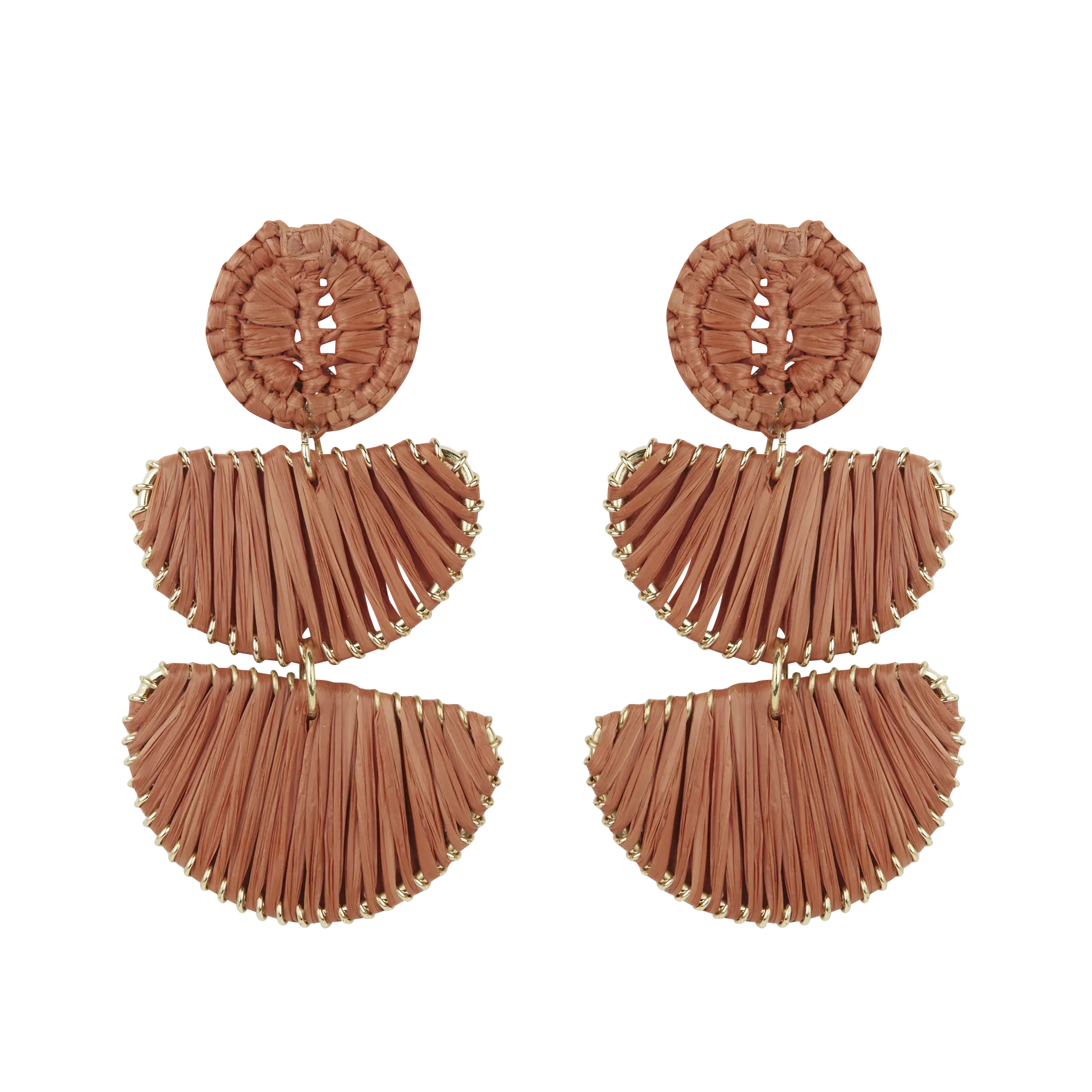 Boucles d'oreilles en raphia Orange JANNY