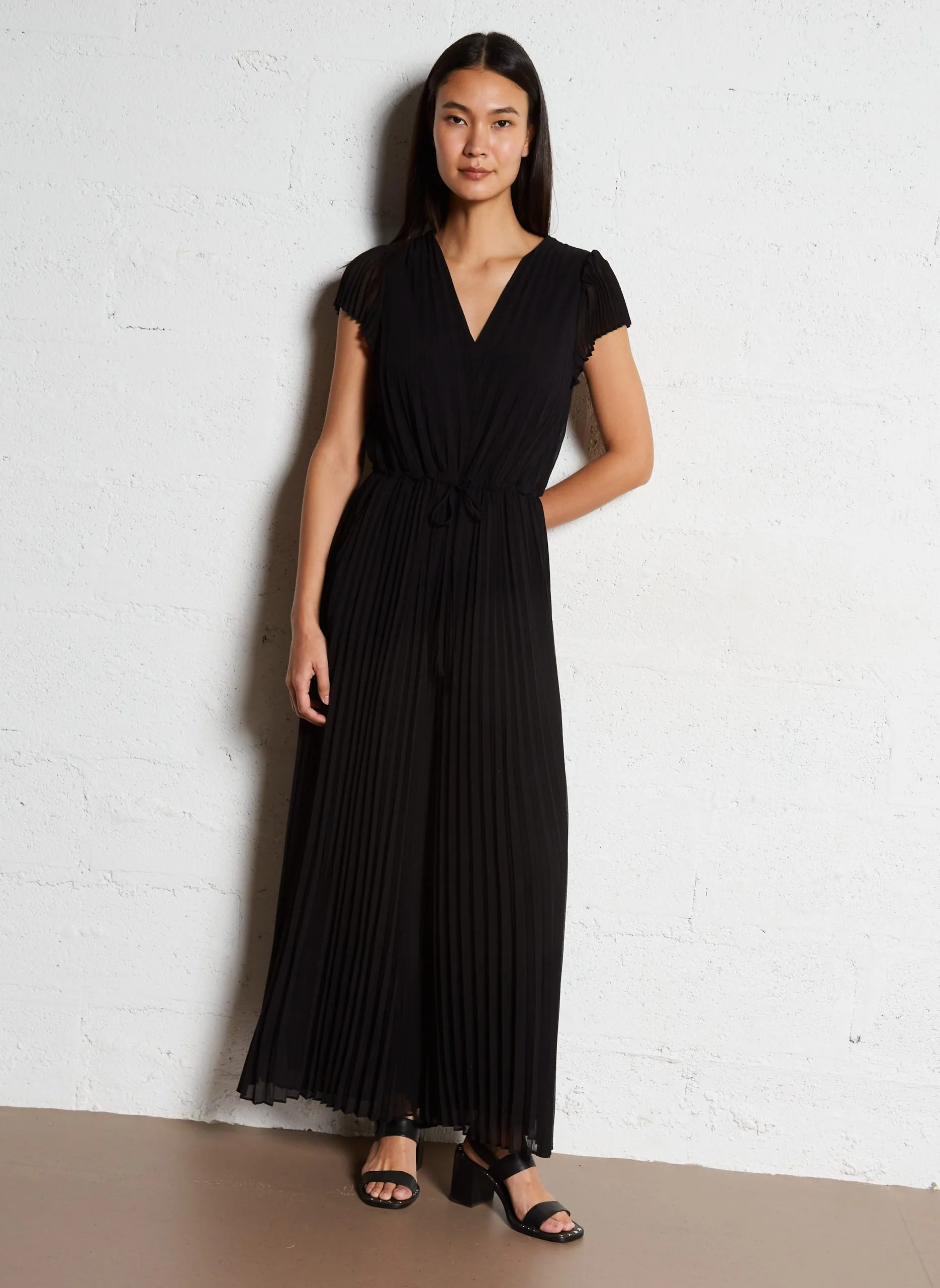 Combinaison large plissée Noir CANALINA