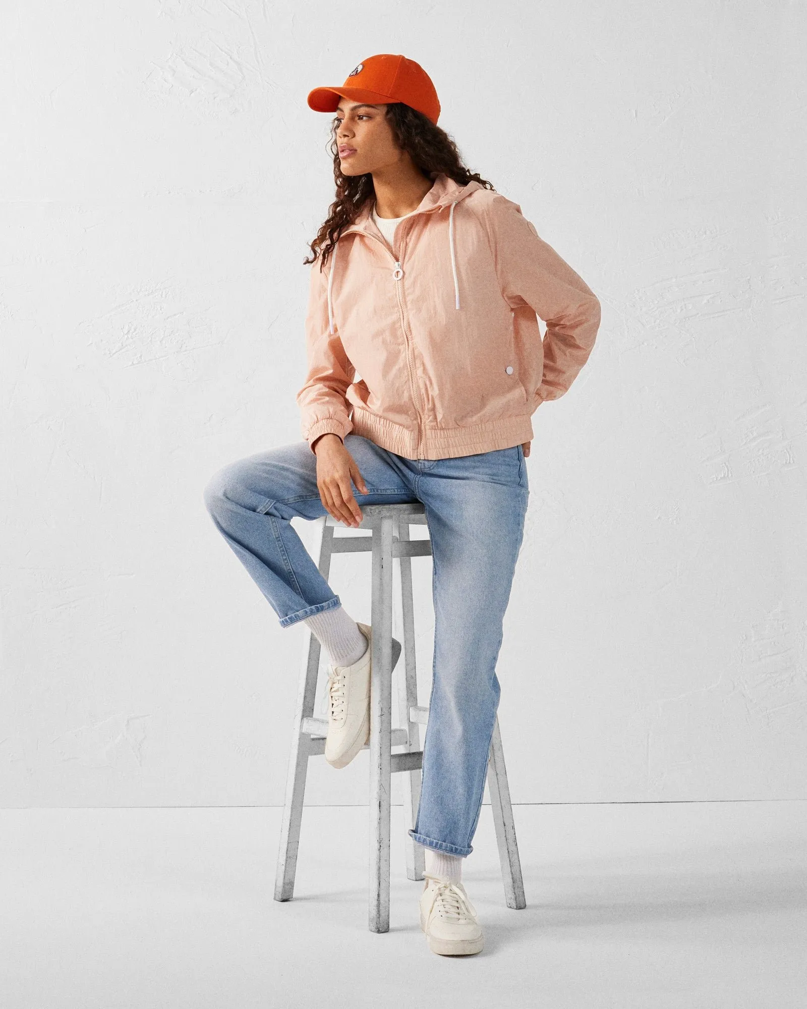 Blouson coupe-vent léger à capuche alize Rose