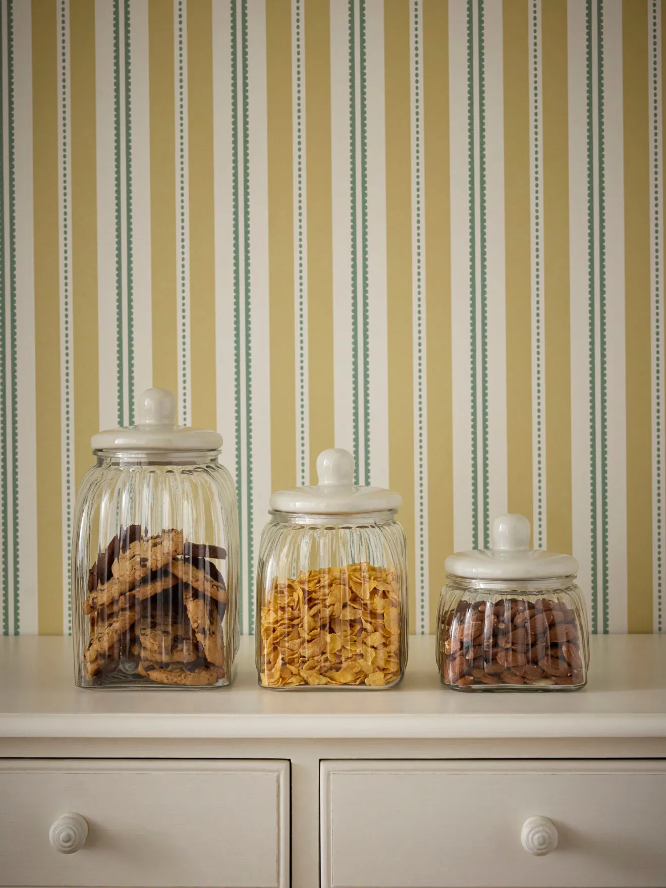 Bonbonnière en verre et céramique - moyen modèle Blanc