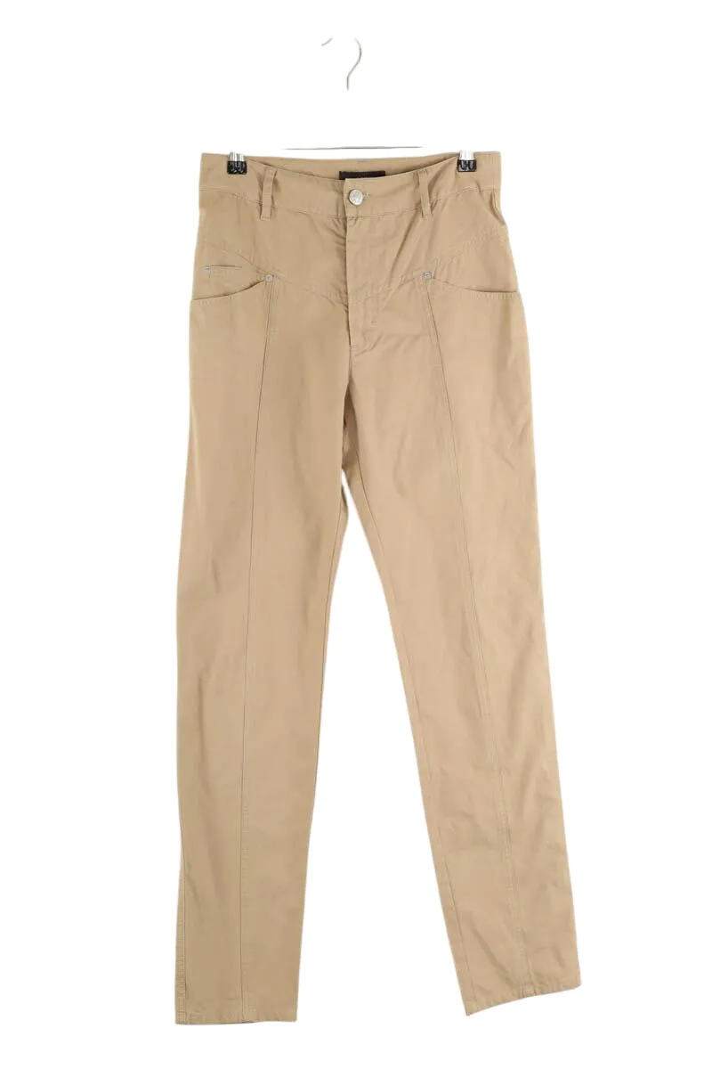 Pantalon slim en coton Marron