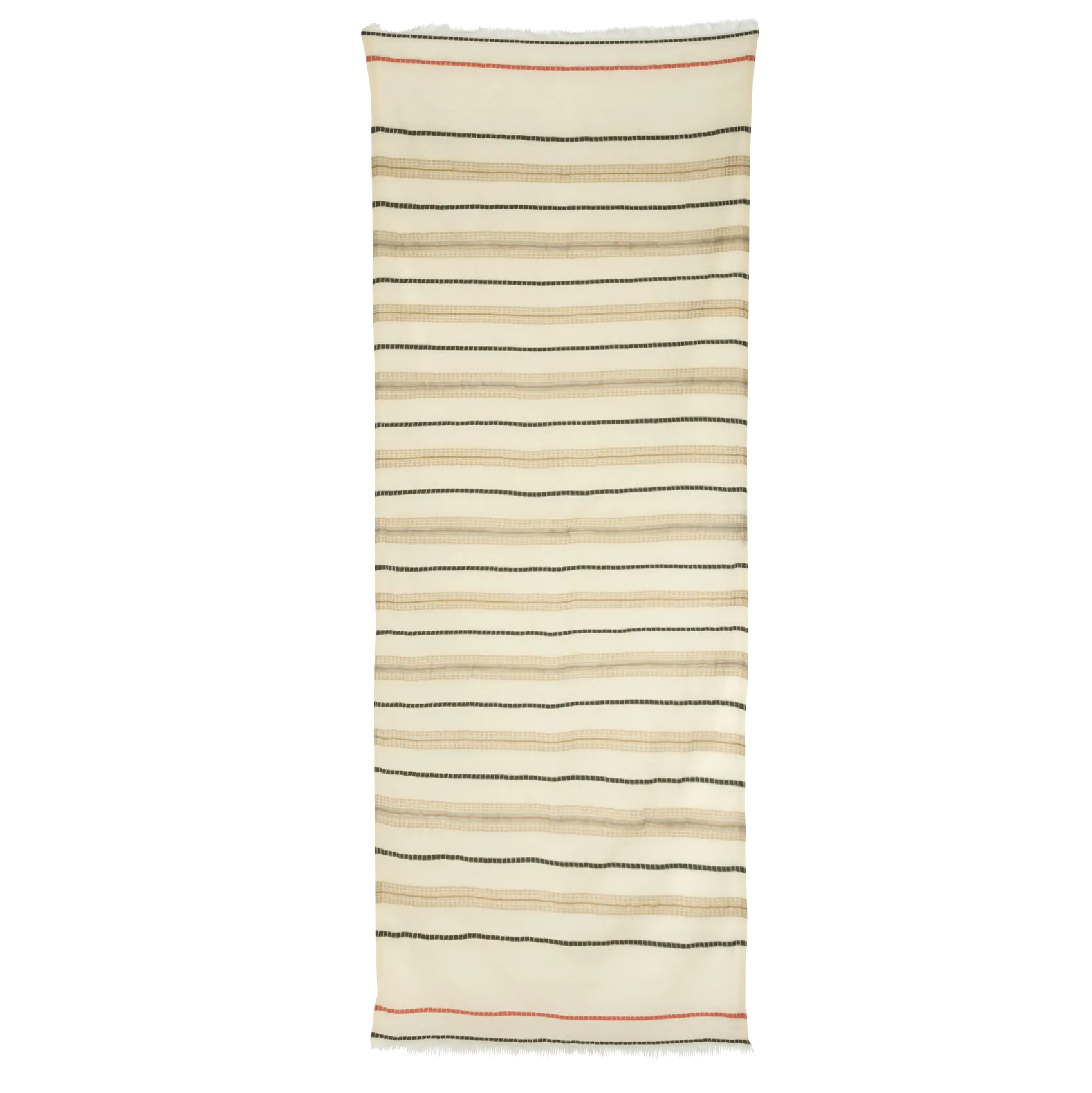 Echarpe imprimée en coton et laine Beige OPALINE