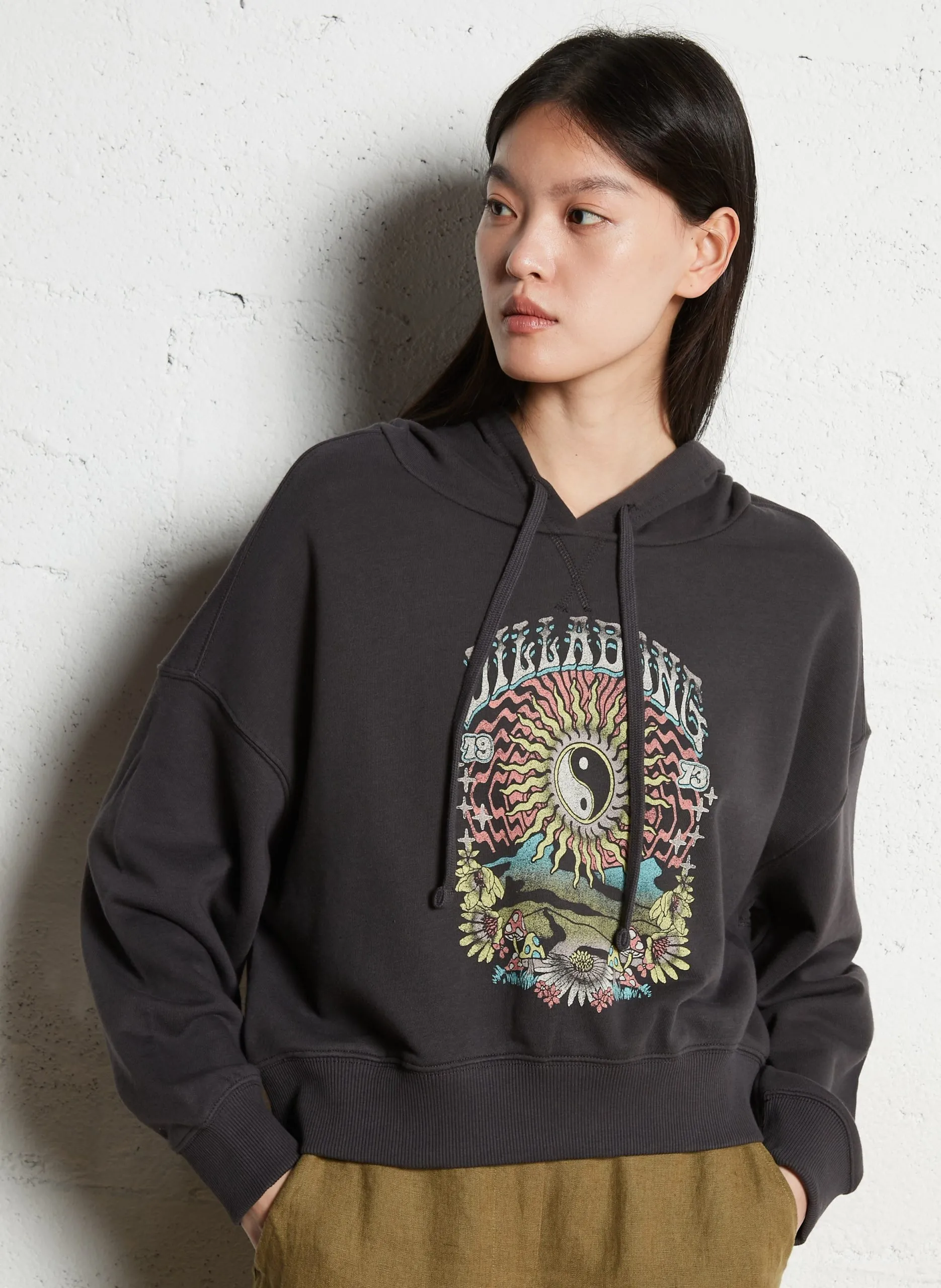 Sweat à capuche en coton mélangé Noir ALL TIME FLEECE