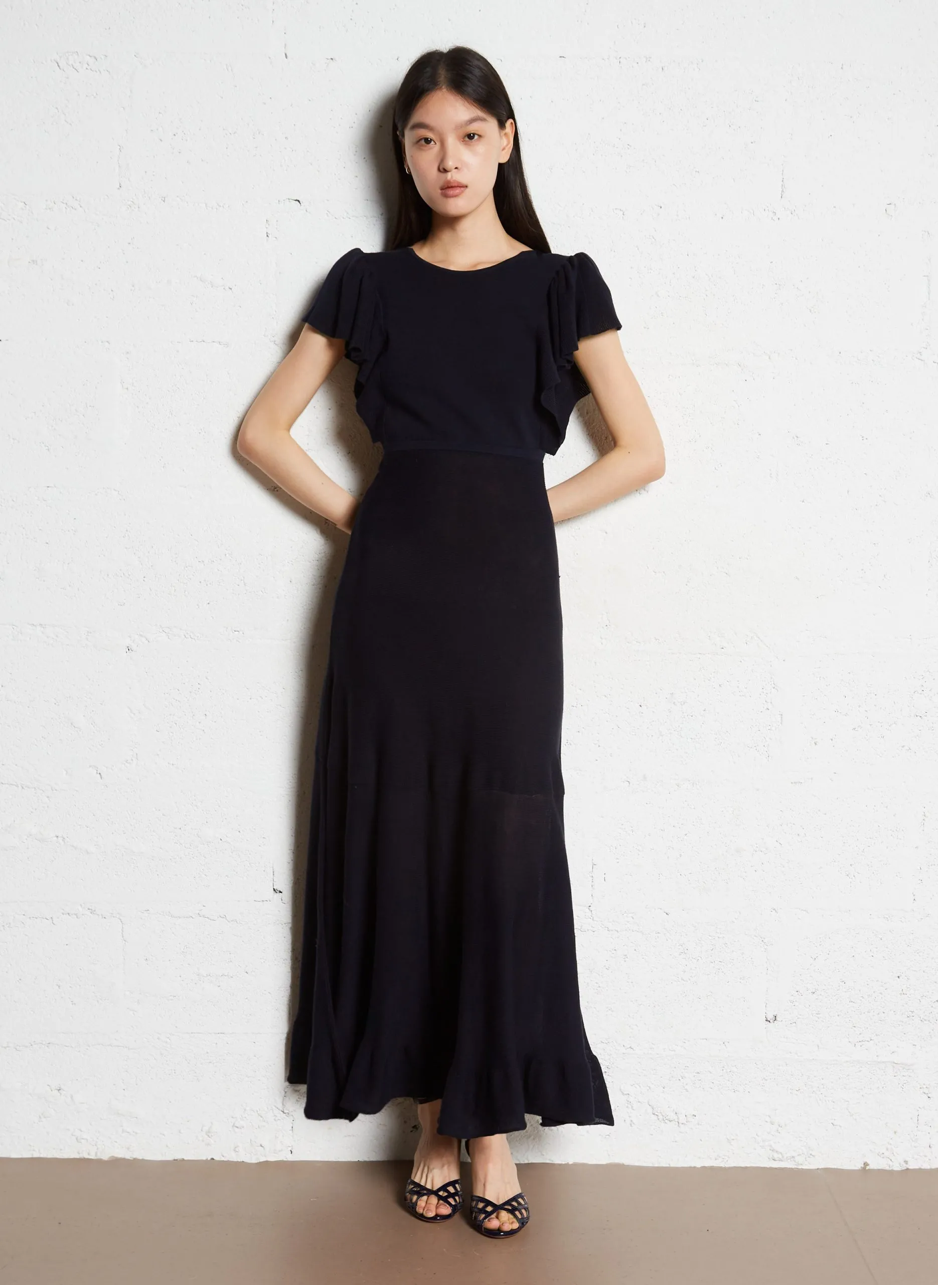 Robe longue en coton Bleu BAUTIE