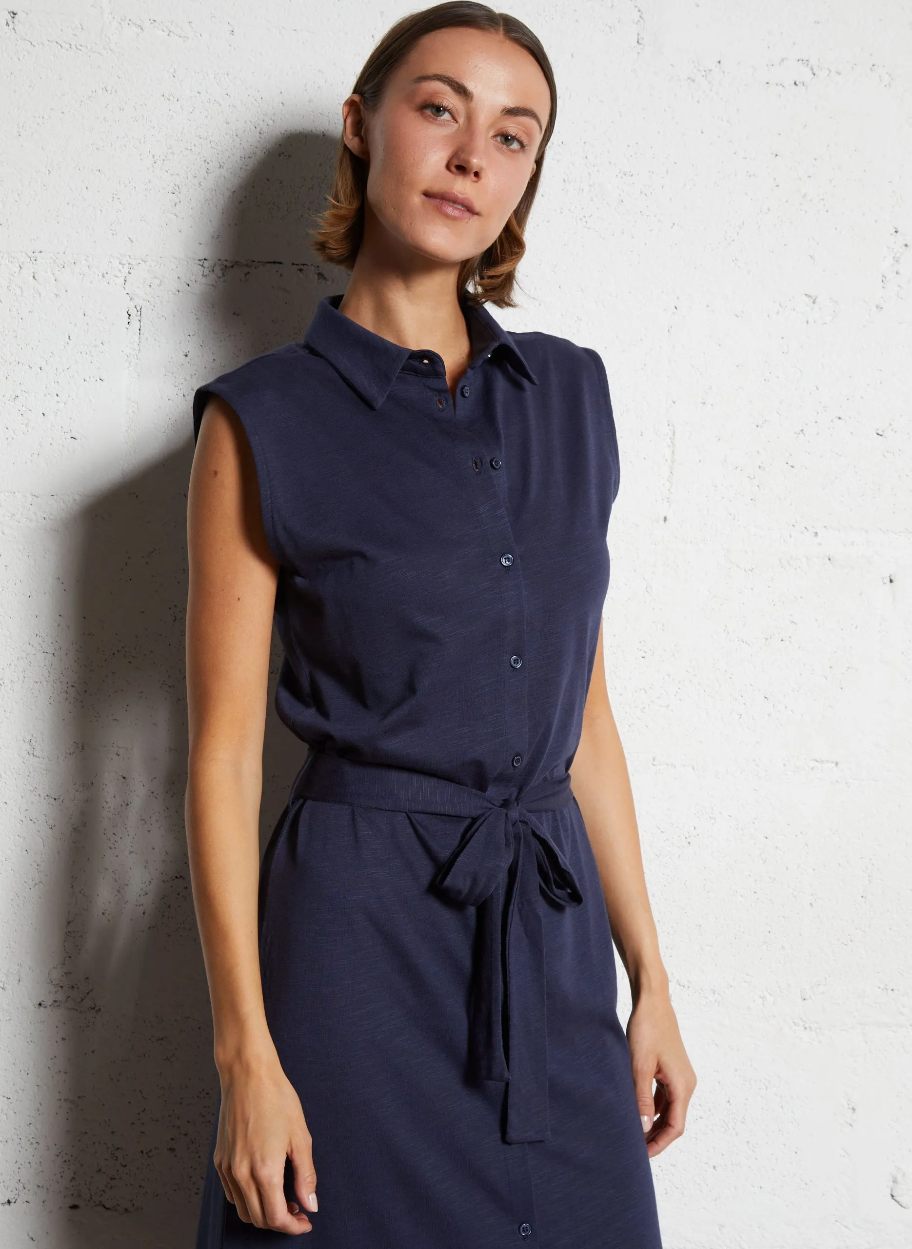 Robe chemise droite Bleu RALIANY