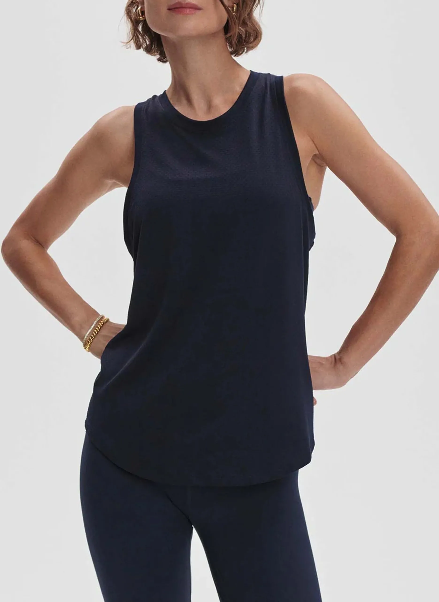 Débardeur de sport à col rond Bleu DACEY