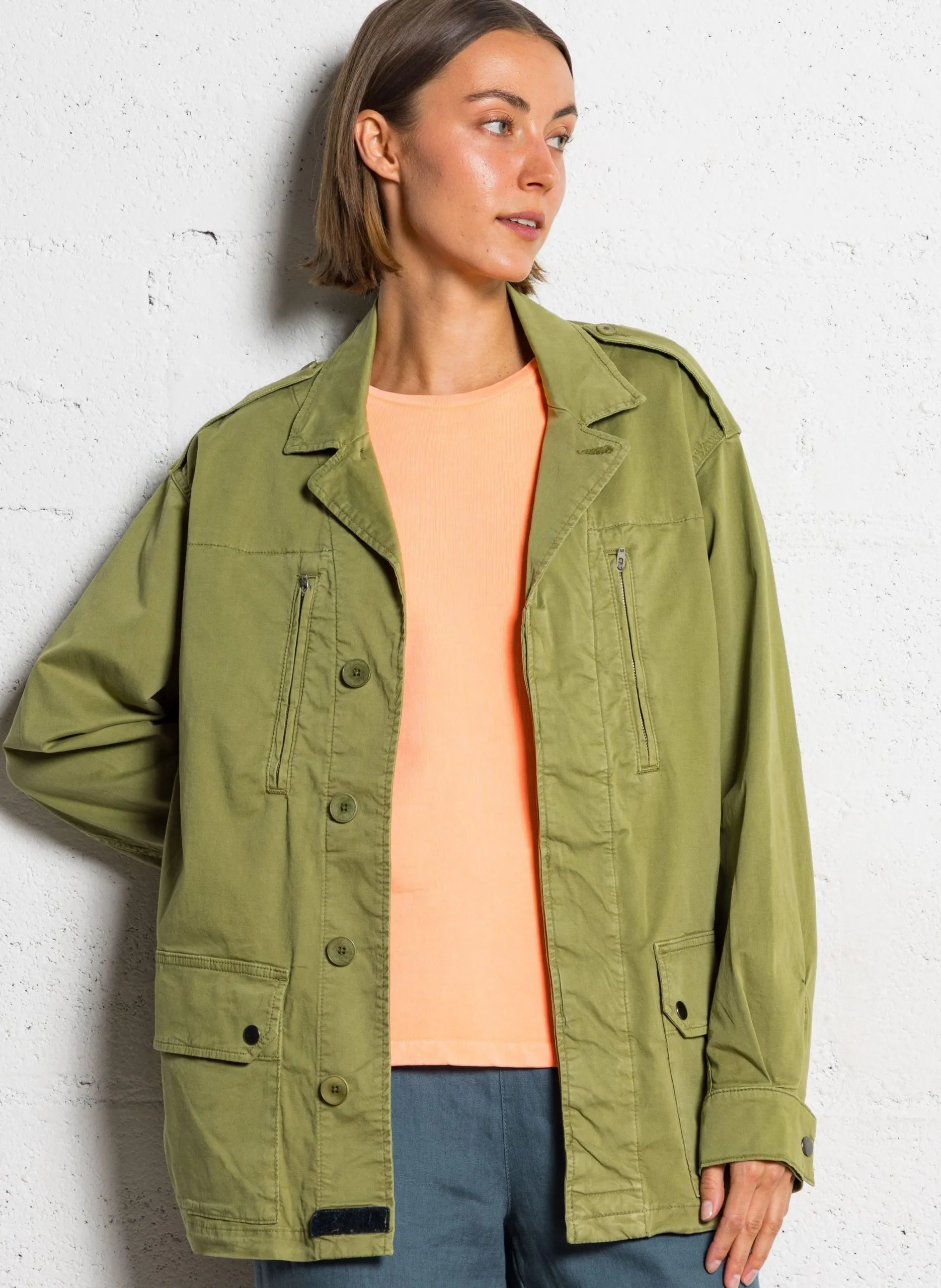 Veste droite manches longues Vert NESTOR