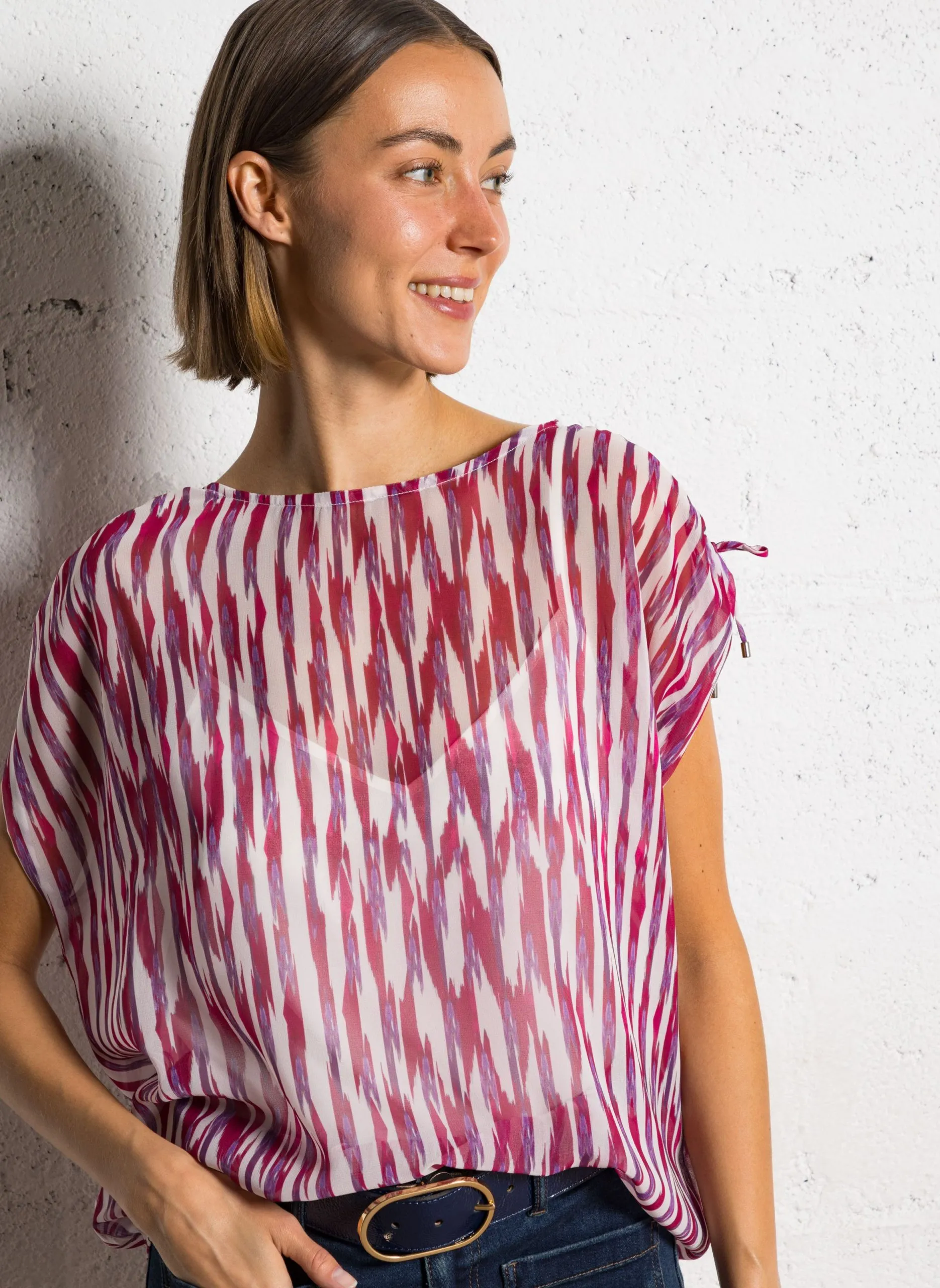 Top ample imprimé Violet CELINA