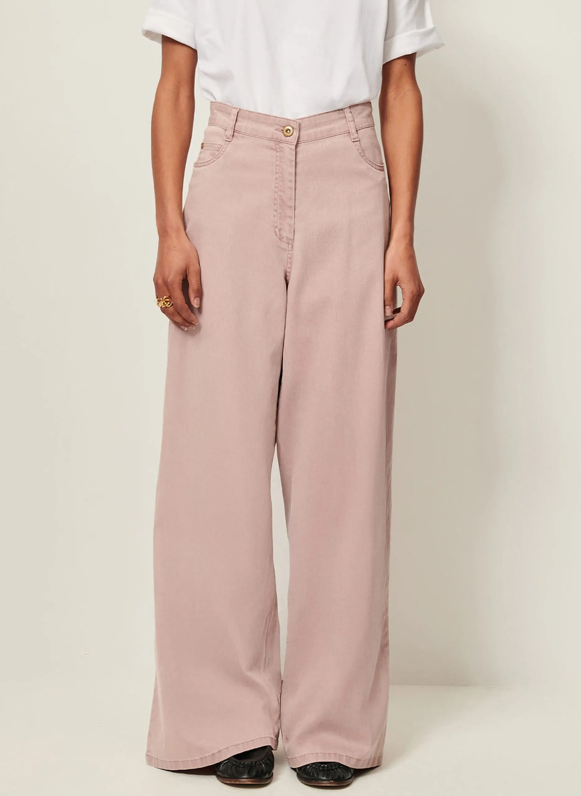 Jean large taille haute Bleu DALT