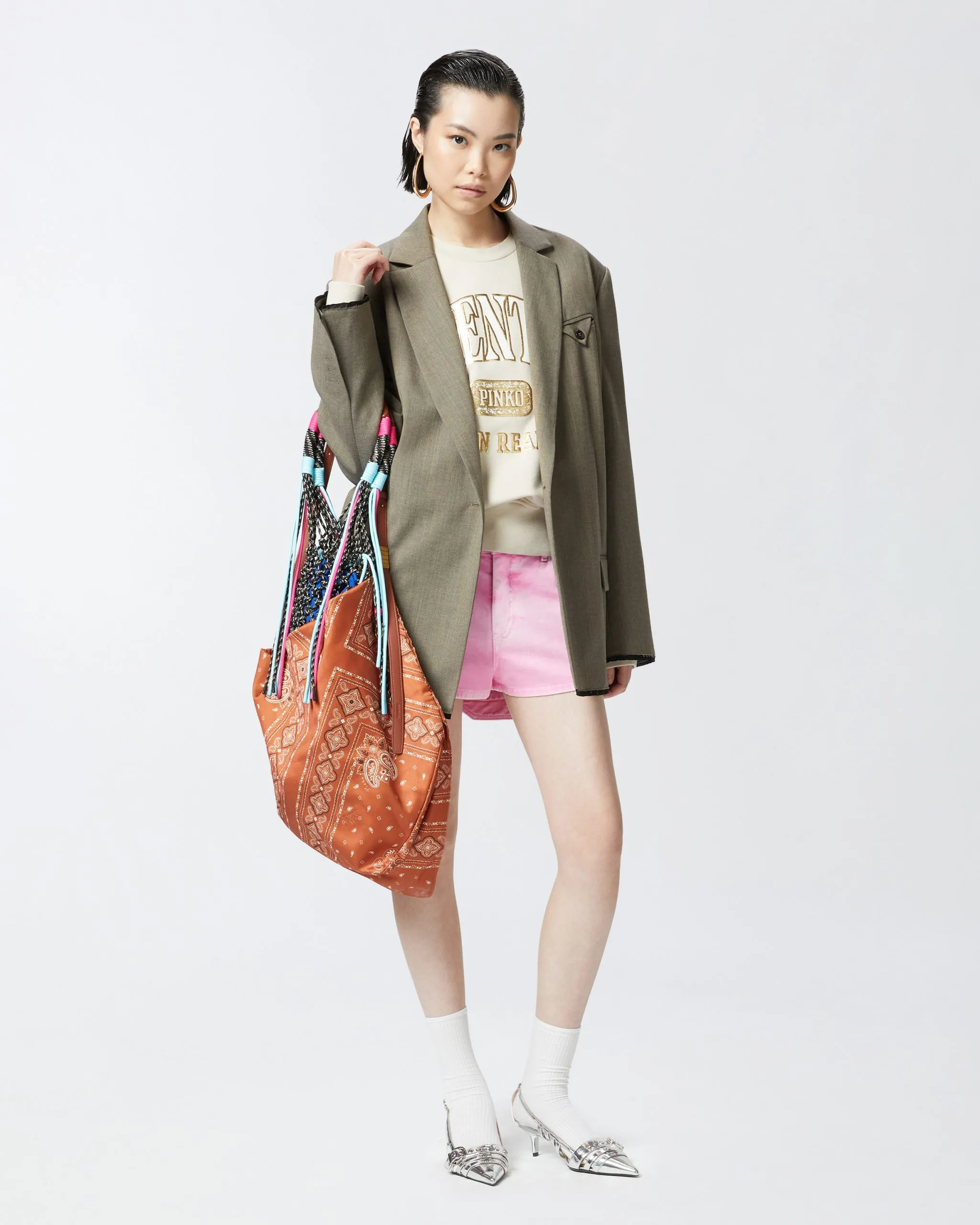 Short workwear en bull de coton Violet