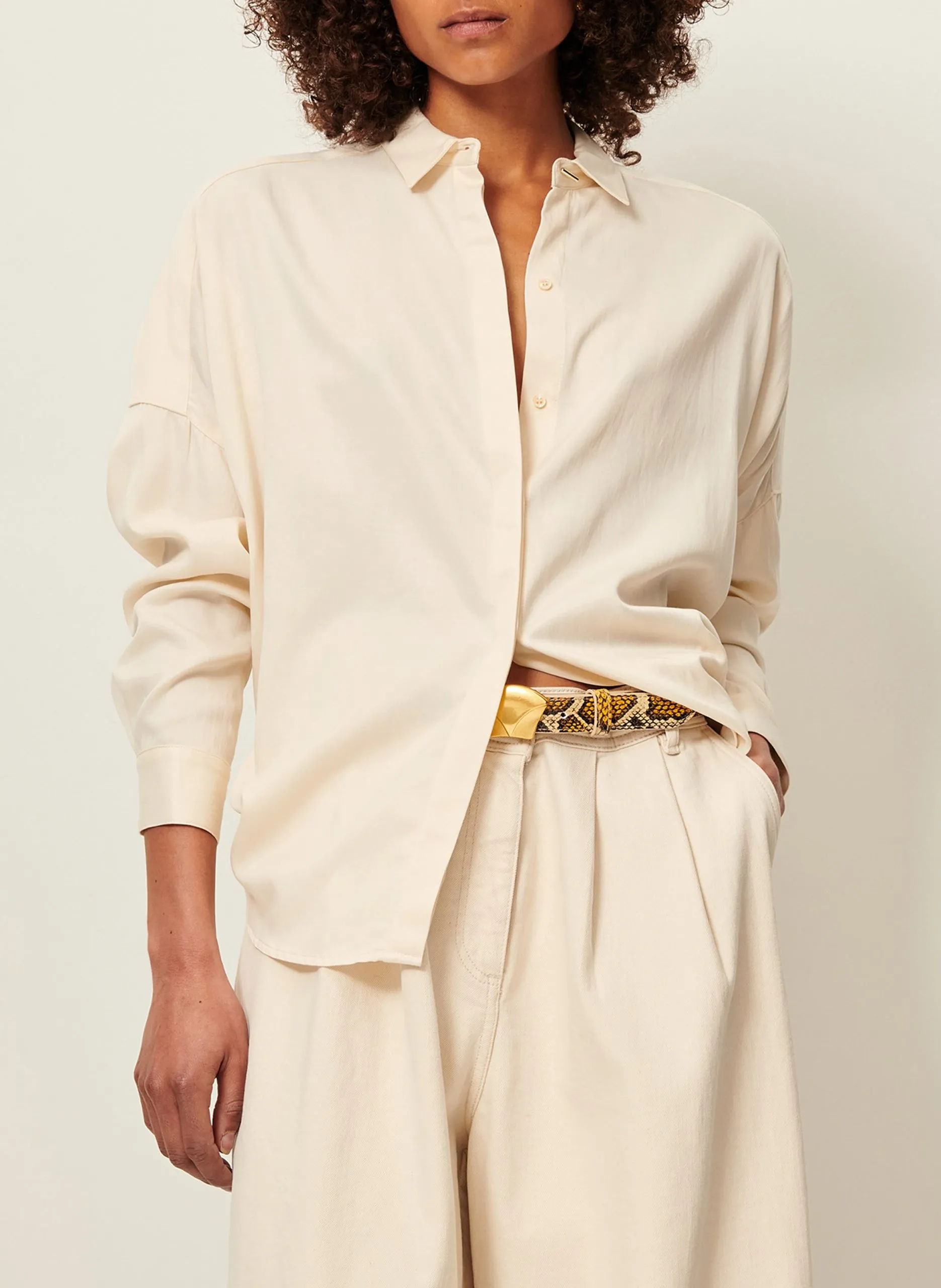 Chemise col classique Beige LADY D