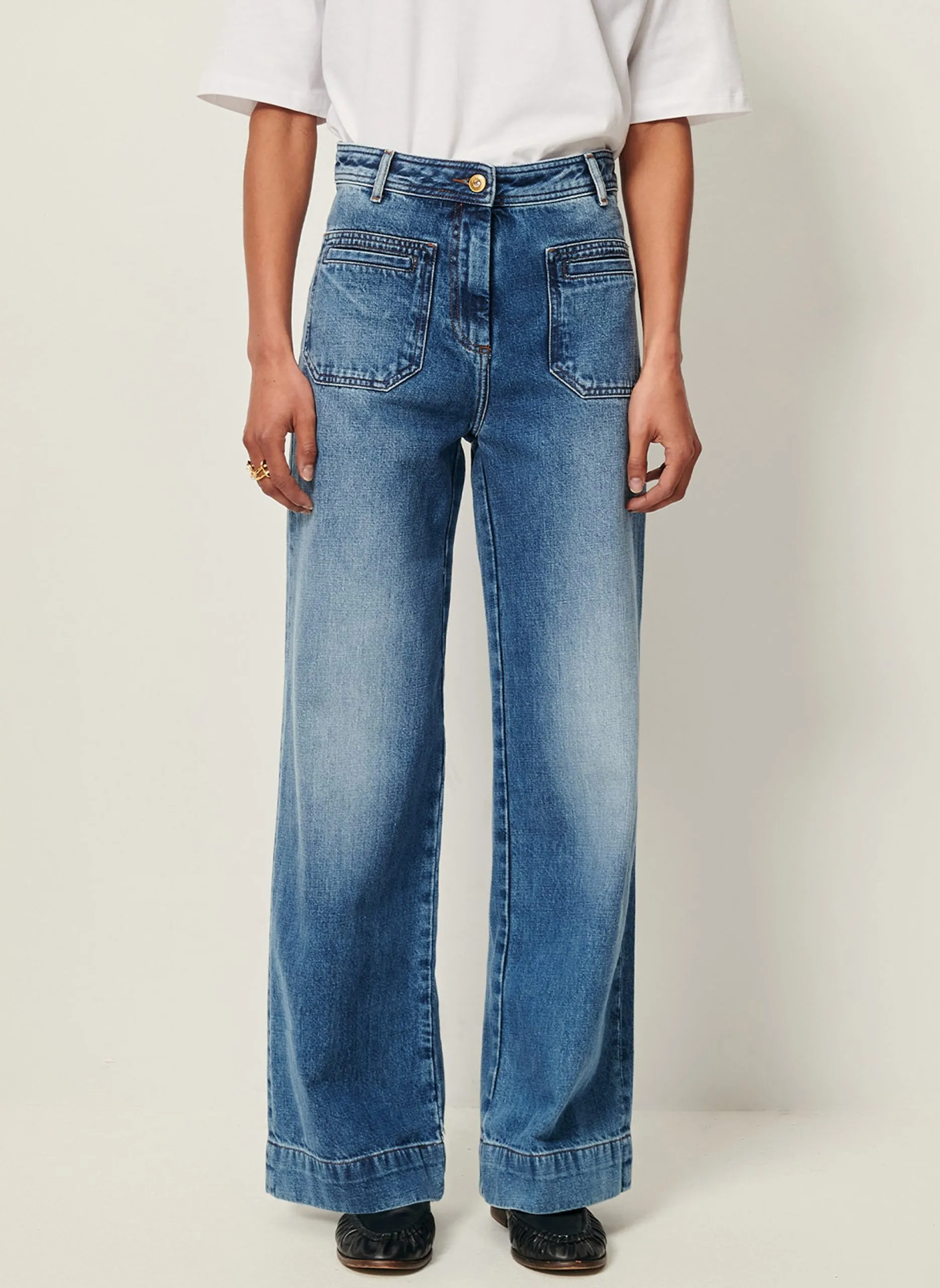 Jean flare taille haute Bleu JOHNNY O