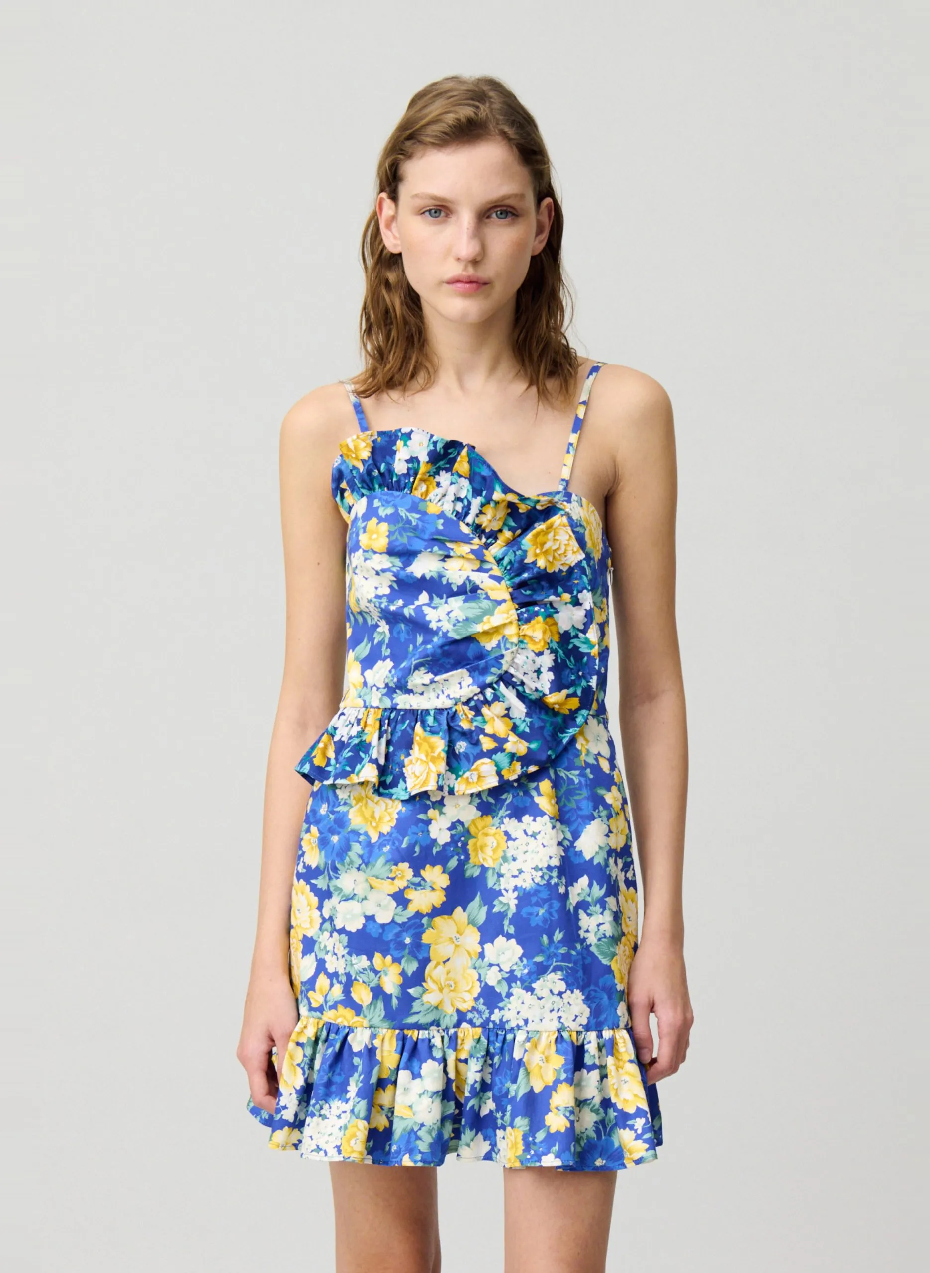 Robe courte volantée Multicolore