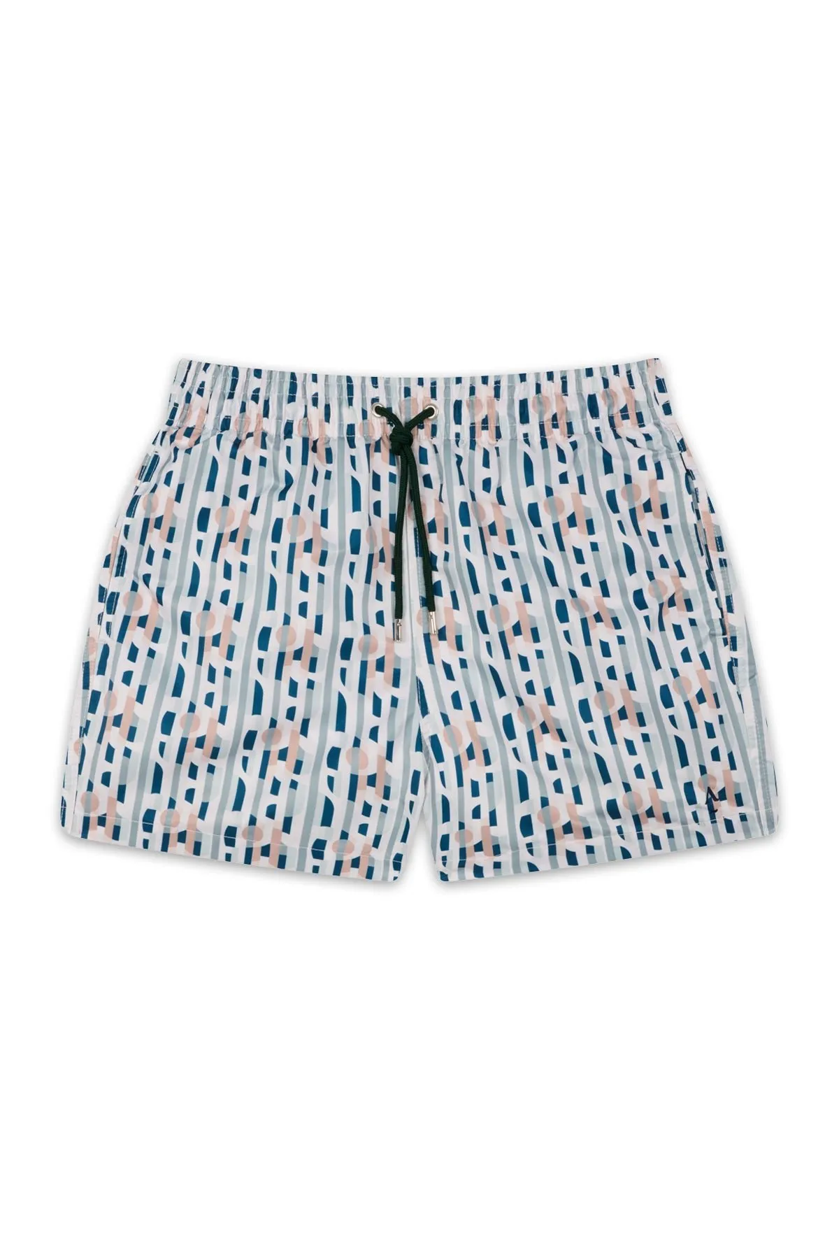 Short de bain imprimé ceinture élastique Vert NOEUDS